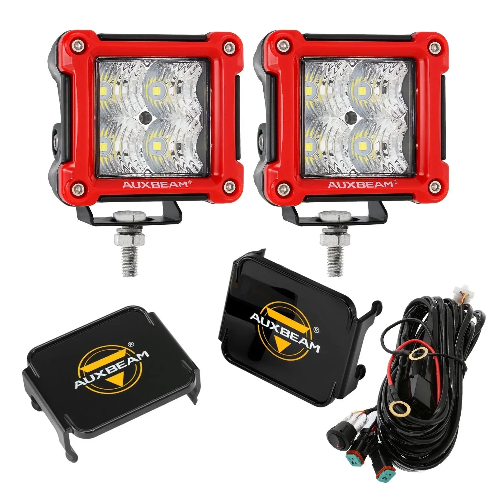 3" 40W LED Pods Light Spot/Flood Multicolor frame with wiring harness for JEEP - Image 47