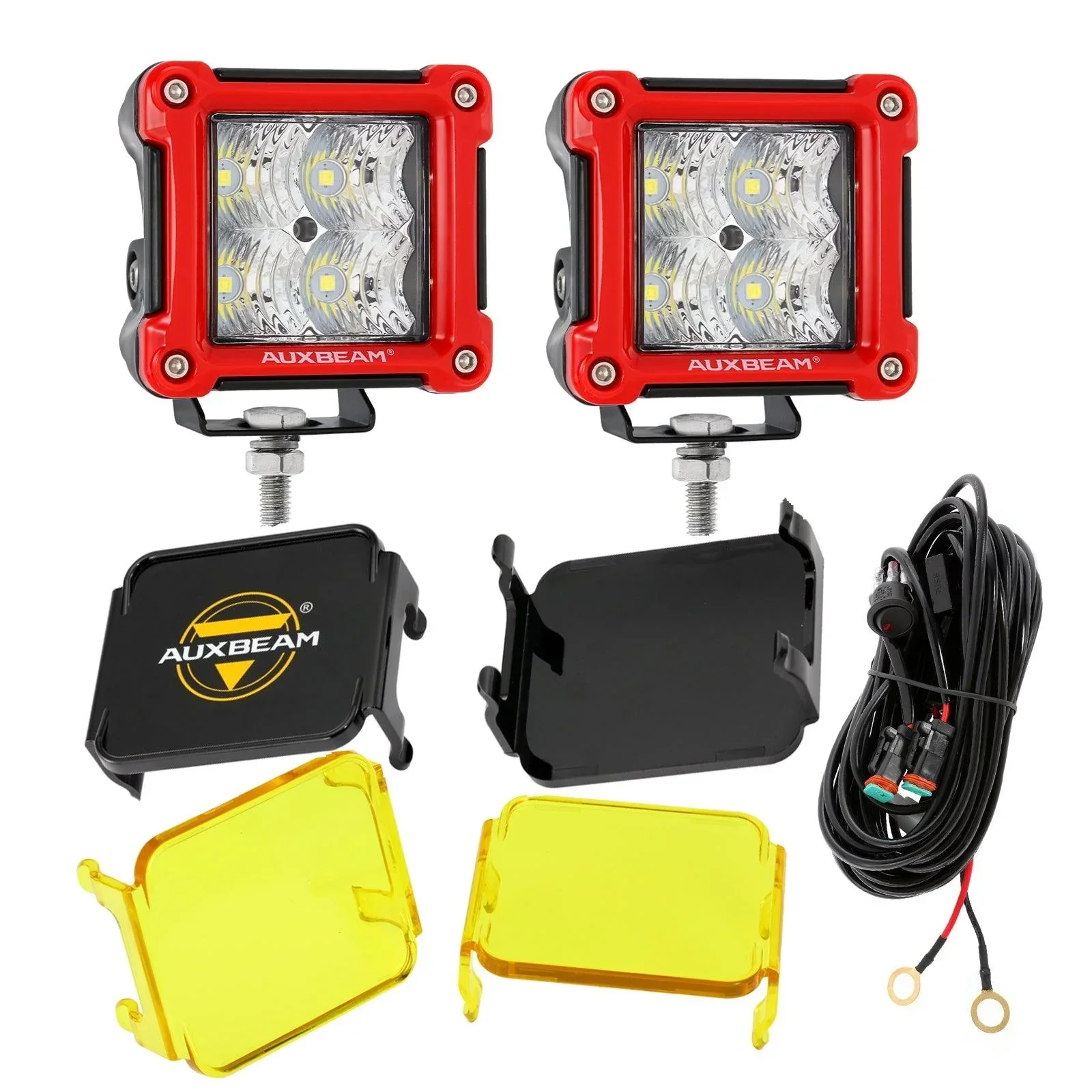 3" 40W LED Pods Light Spot/Flood Multicolor frame with wiring harness for JEEP - Image 48