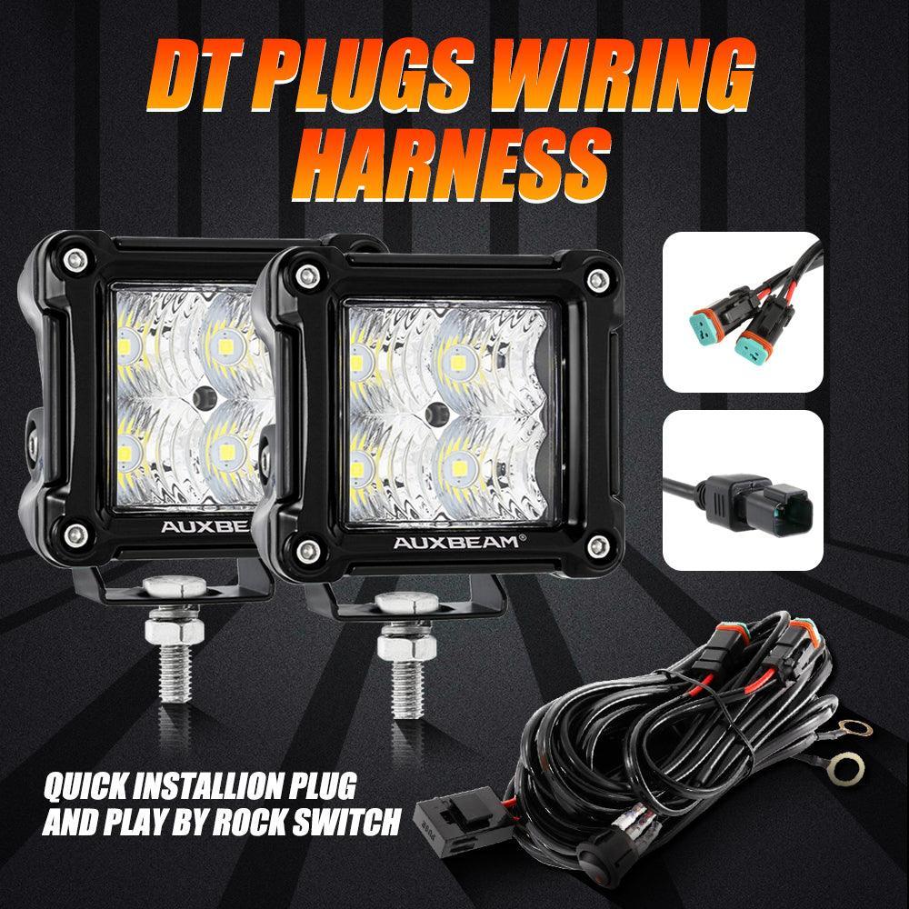 3" 40W LED Pods Light Spot/Flood Multicolor frame with wiring harness for JEEP - Image 8