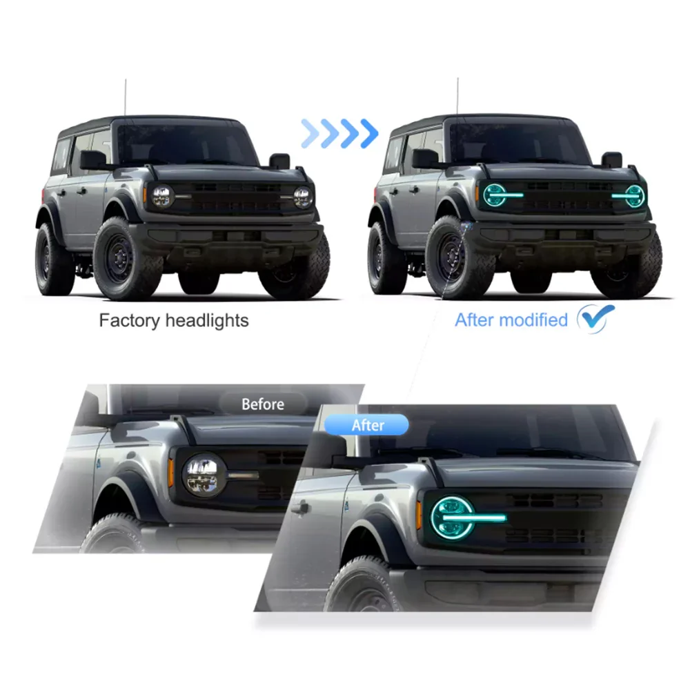 LED Headlight Assembly For 2020-2024 Ford Bronco - Image 16