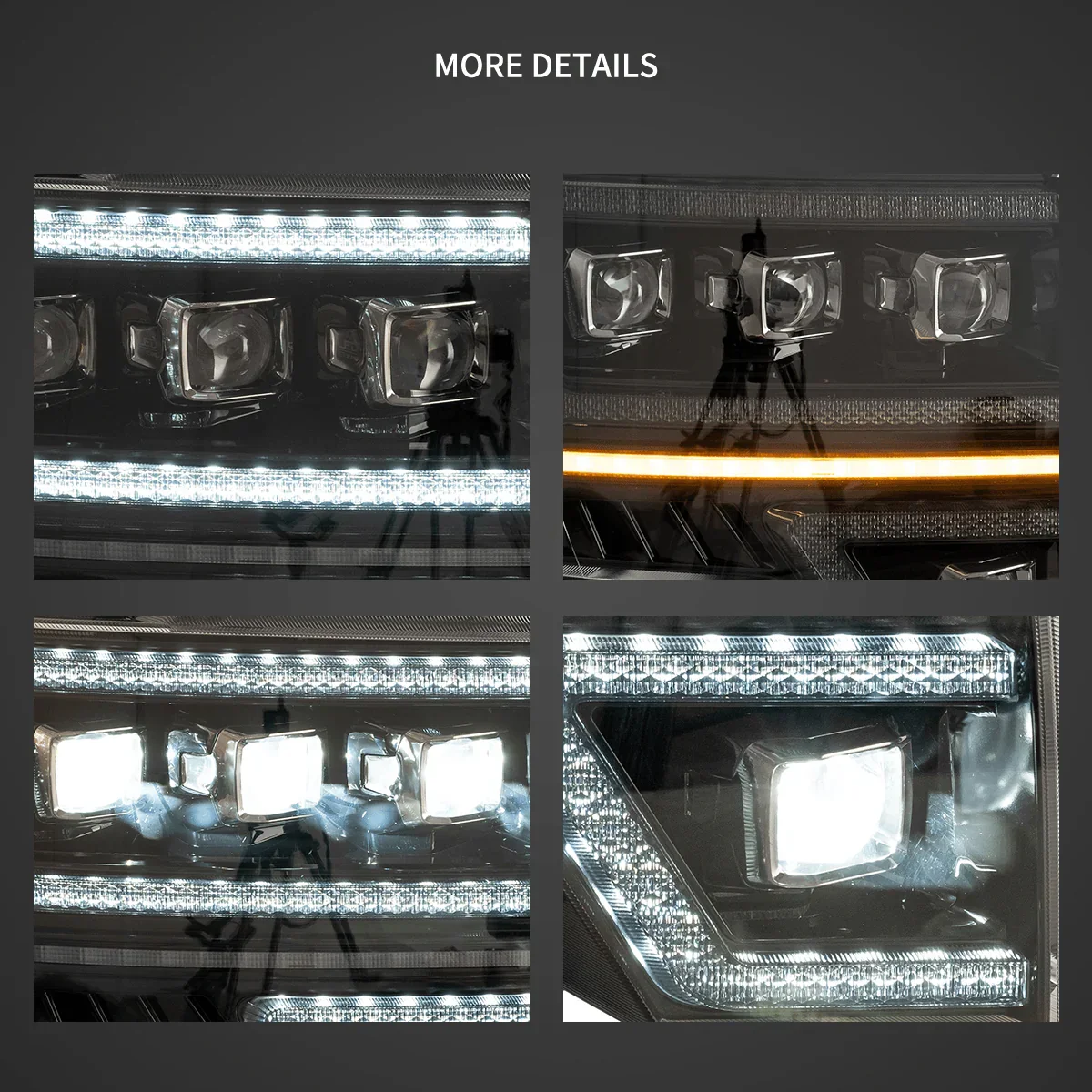 LED Headlight Assembly Matrix Projector Black For 2009-2014 Ford F150 12th Gen - Image 7