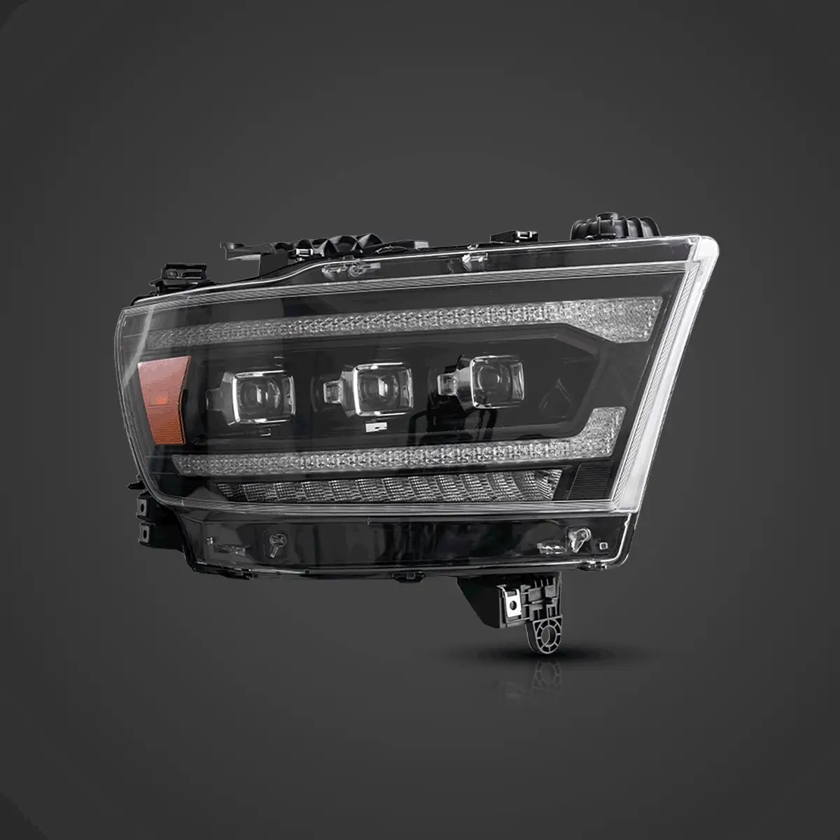 LED Matrix Projector Headlights Assembly Black For 2019-2024 Dodge Ram 1500 5th Gen (DT) - Image 3