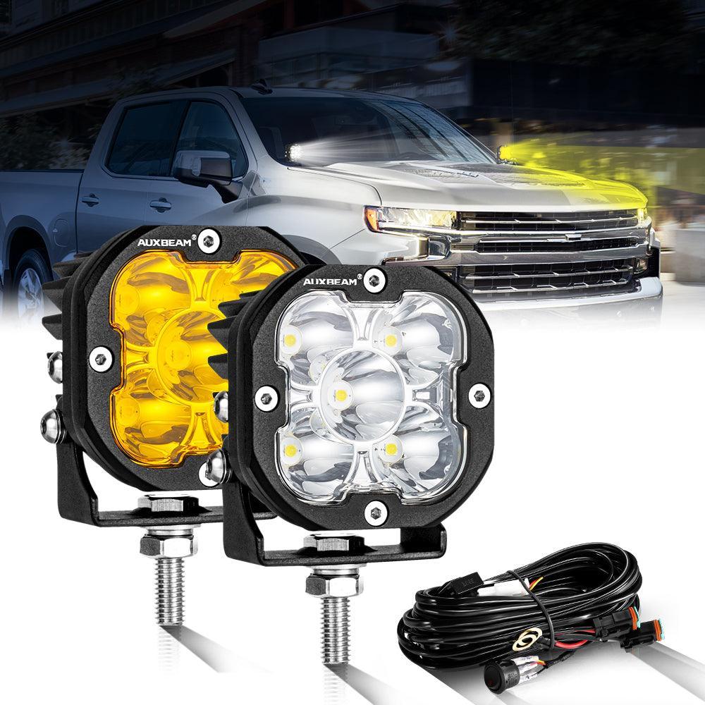 3 Inch 80W 9600LM LED Pods Lights White&Amber for CHEVROLET - Image 14