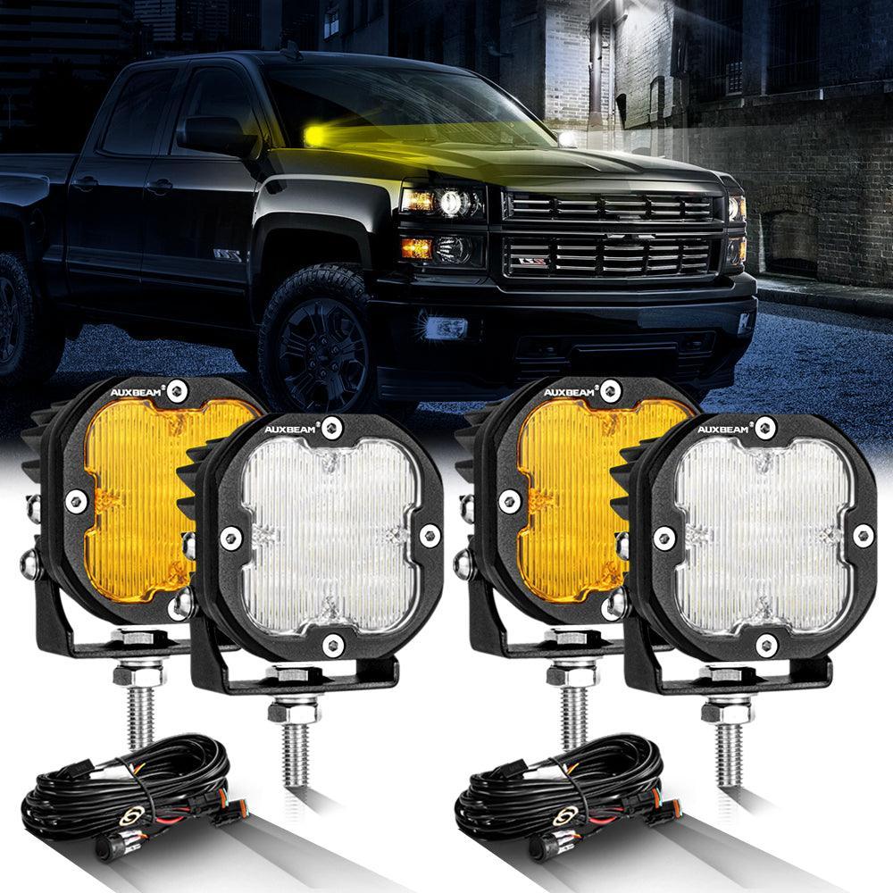 3 Inch 80W 9600LM LED Pods Lights White&Amber for CHEVROLET - Image 20