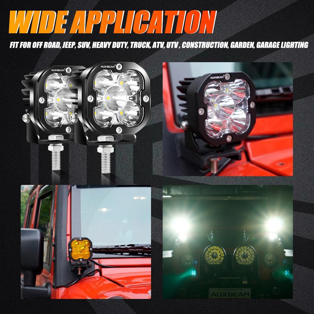 3 Inch 80W 9600LM LED Pods Lights White&Amber for CHEVROLET - Image 8
