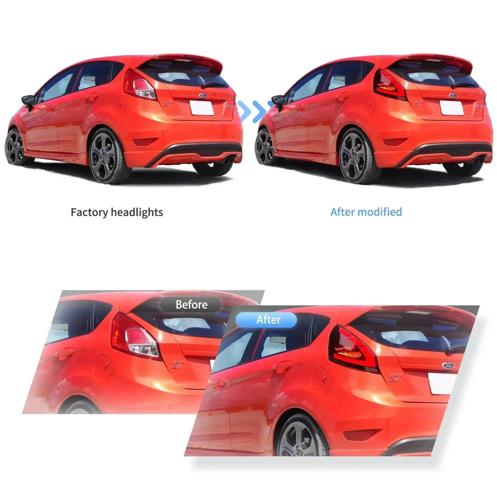 LED Tail Light Assembly For 2009-2017 Ford Fiesta Hatchback - Image 10