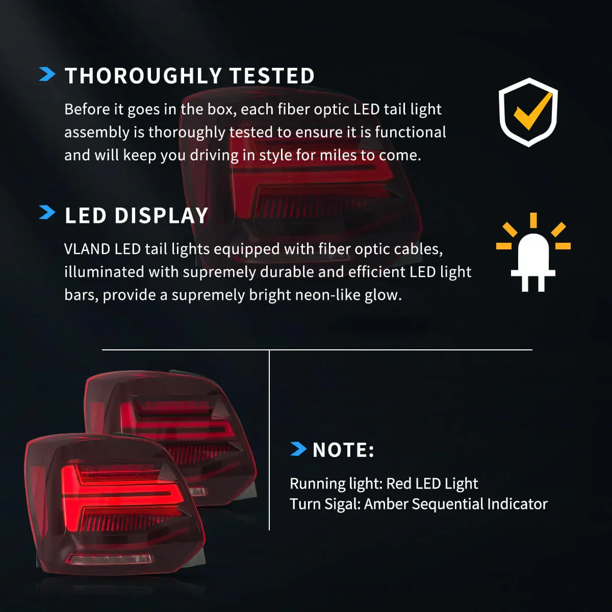 LED Tail Light Assembly With Sequential Turn Signal For 2009-2017 Volkswagen Polo 5th Gen (LWB/SWB) - Image 12