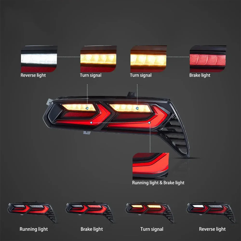 LED Tail Light Assembly With Sequential Turn Signal For 2014-2019 Chevorlet Corvette C7 - Image 4