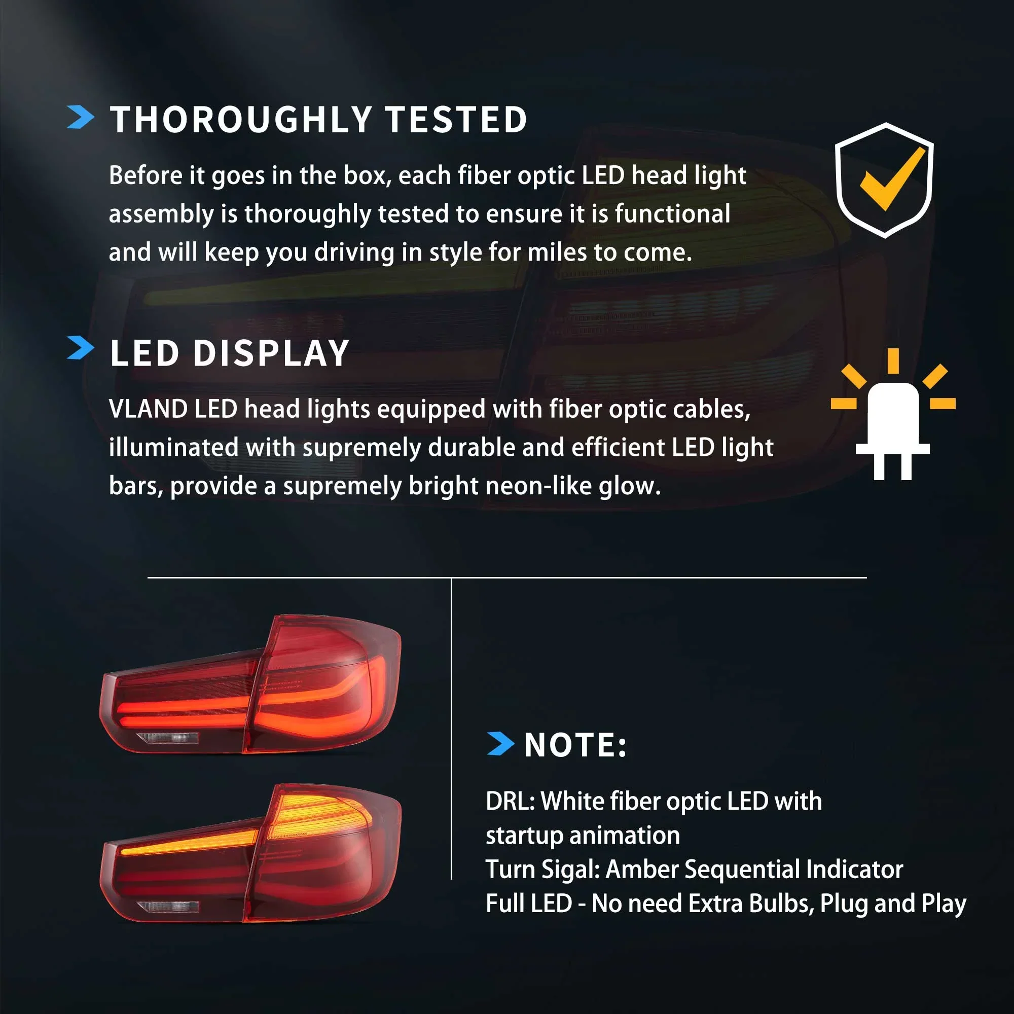 LED Tail Lights Assembly LCl-Style For 2012-2019 BMW 3 Series - Image 8