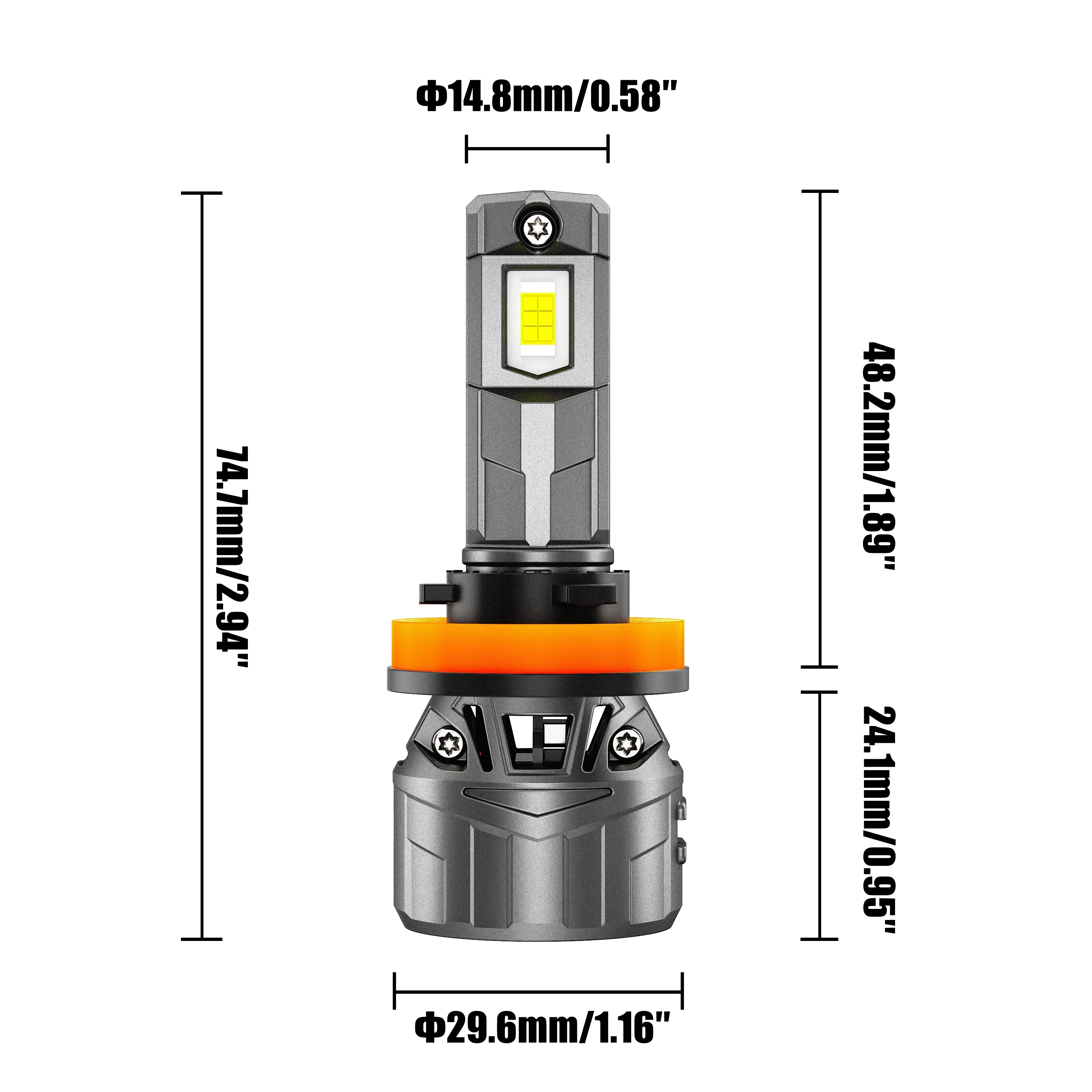 🆕1:1 Mini Size F18 Series 22000LM 100W LED Headlight Bulbs 6500K Cool White - Image 6