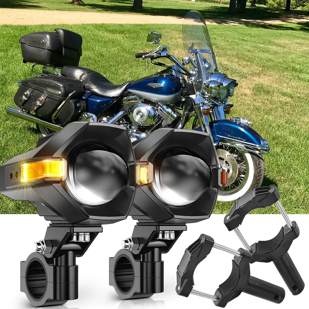 1999 Harley Road King Classic Motorcycle LED Spotlight Light 3+5 Light Modes MT8 Series - Image 10