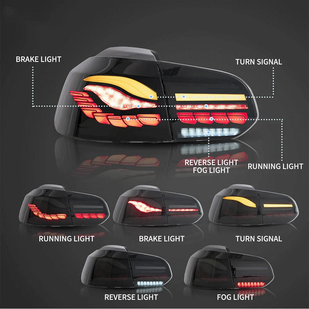 OLED Tail Light Assembly With Dynamic Welcome Lighting (GTS Style）For 2008-2014 Volkswagen Golf 6th Gen Mk6 Hatchback - Image 15