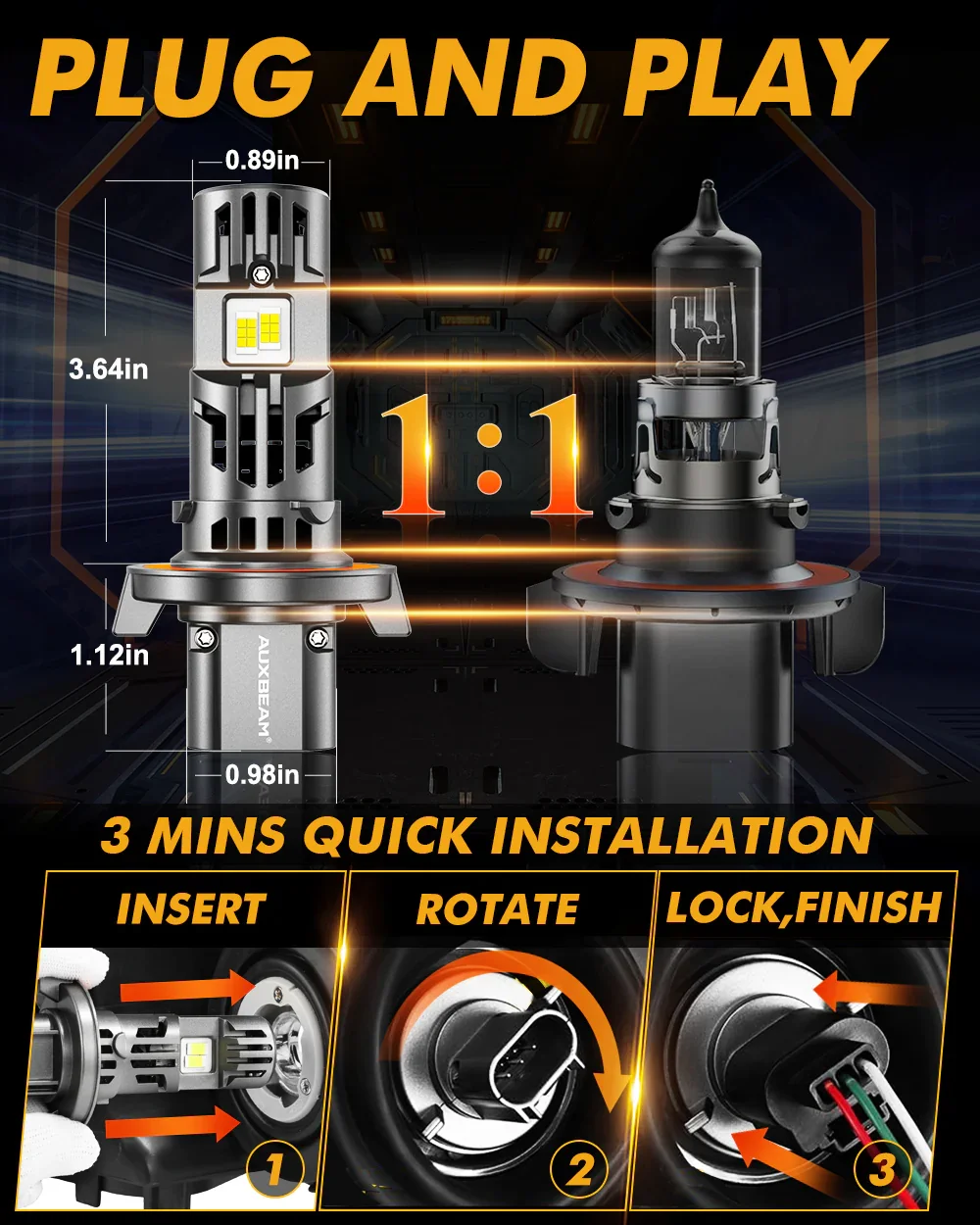 🆕Dual Turbo Fans Q50 Series 36000LM 130W LED Headlight Bulbs 6500K Cool White - Image 6