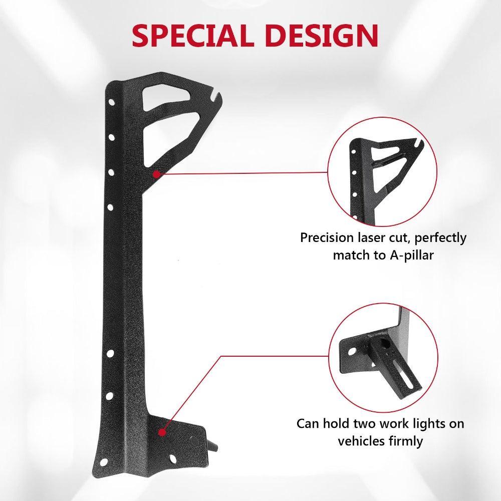 52" Straight Light Bar 2 IN 1 Design Windshield Mounting Brackets for 2007-2017 Jeep Wrangler JK - Image 3