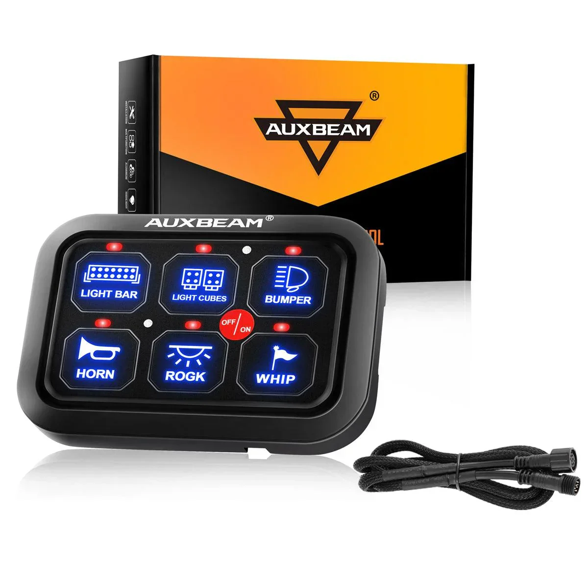 Single Series 6 Gang (BC60) LED Switch Panel, Off Road Light Controller (Blue) - Image 11