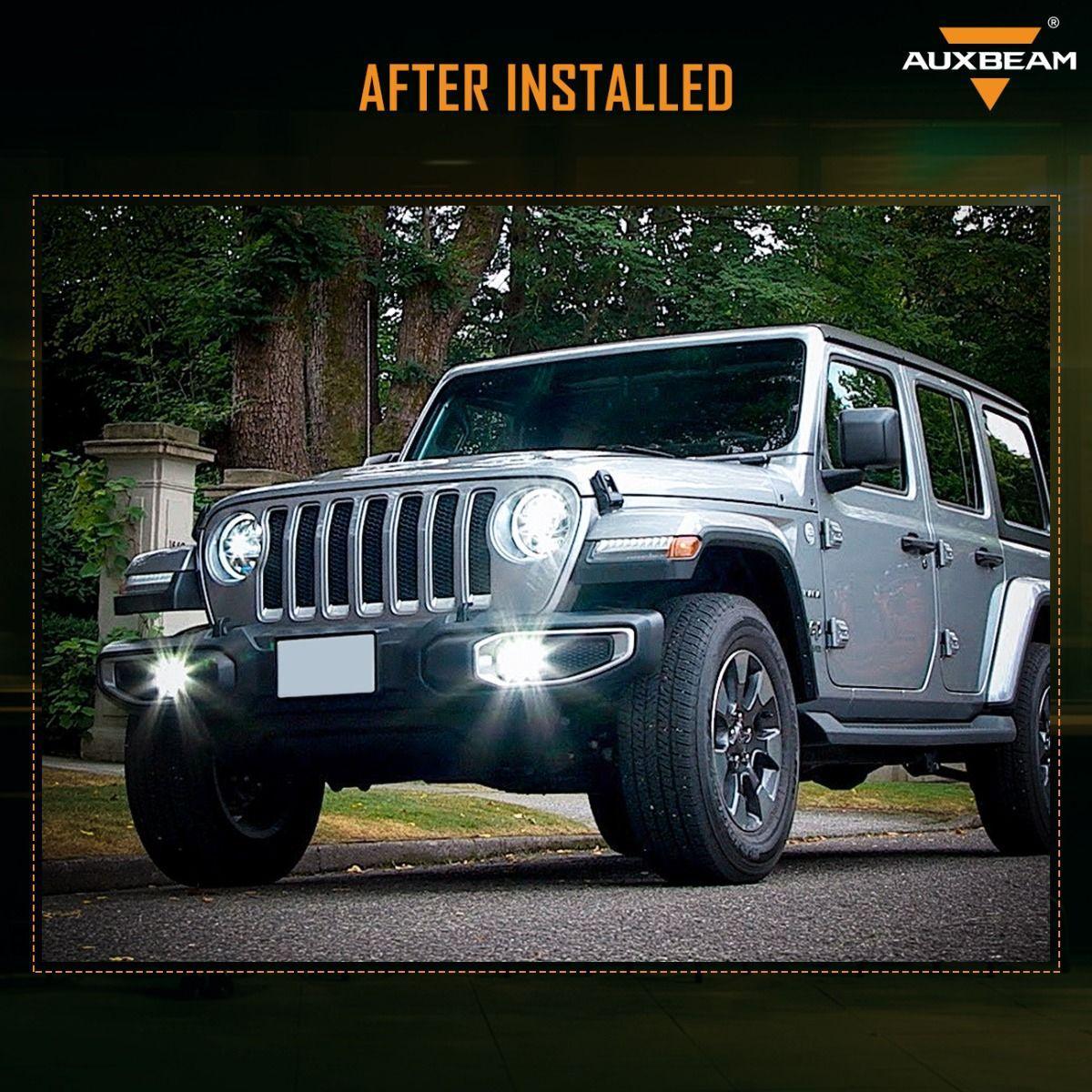 (2pcs/set) 30W 4 Inch LED Fog Lights with Adapter Ring & 2 Brackets for Jeep Wrangler JL JLU 2018 2019 2020 2021, Jeep Gladiator JT 2019 2020 2021 - Image 3