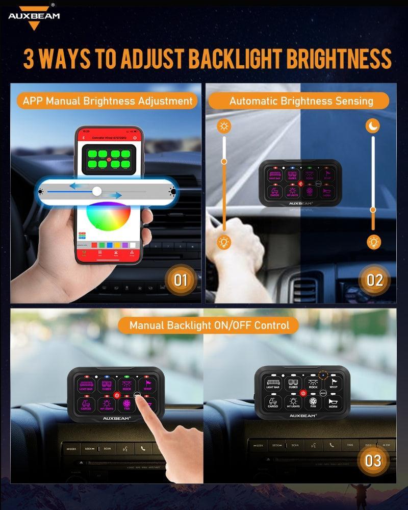 AUXBEAM AR-800 RGB Switch Panel, Off Road Lights Controller - Image 5