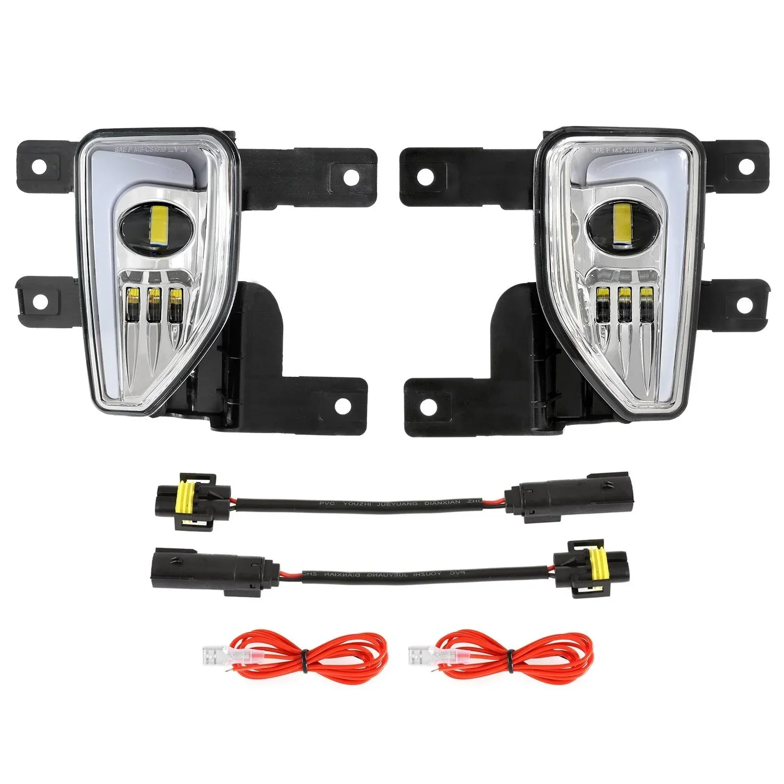 (2pcs/set) 45W DOT Approved LED Fog Lights with DRL for 2016-2018 Chevy Silverado 1500 (Chrome) - Image 13