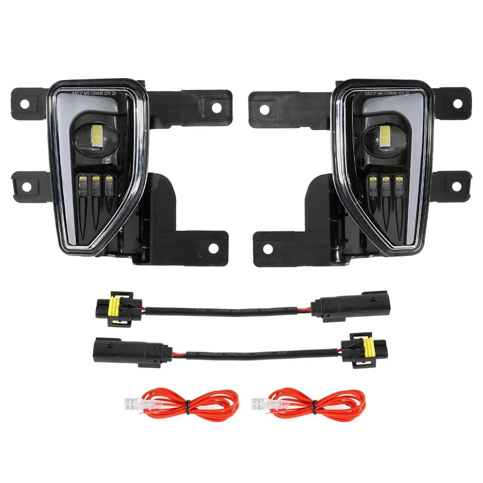 (2pcs/set) 45W DOT Approved LED Fog Lights with DRL for 2016-2018 Chevy Silverado 1500 (Black) - Image 13