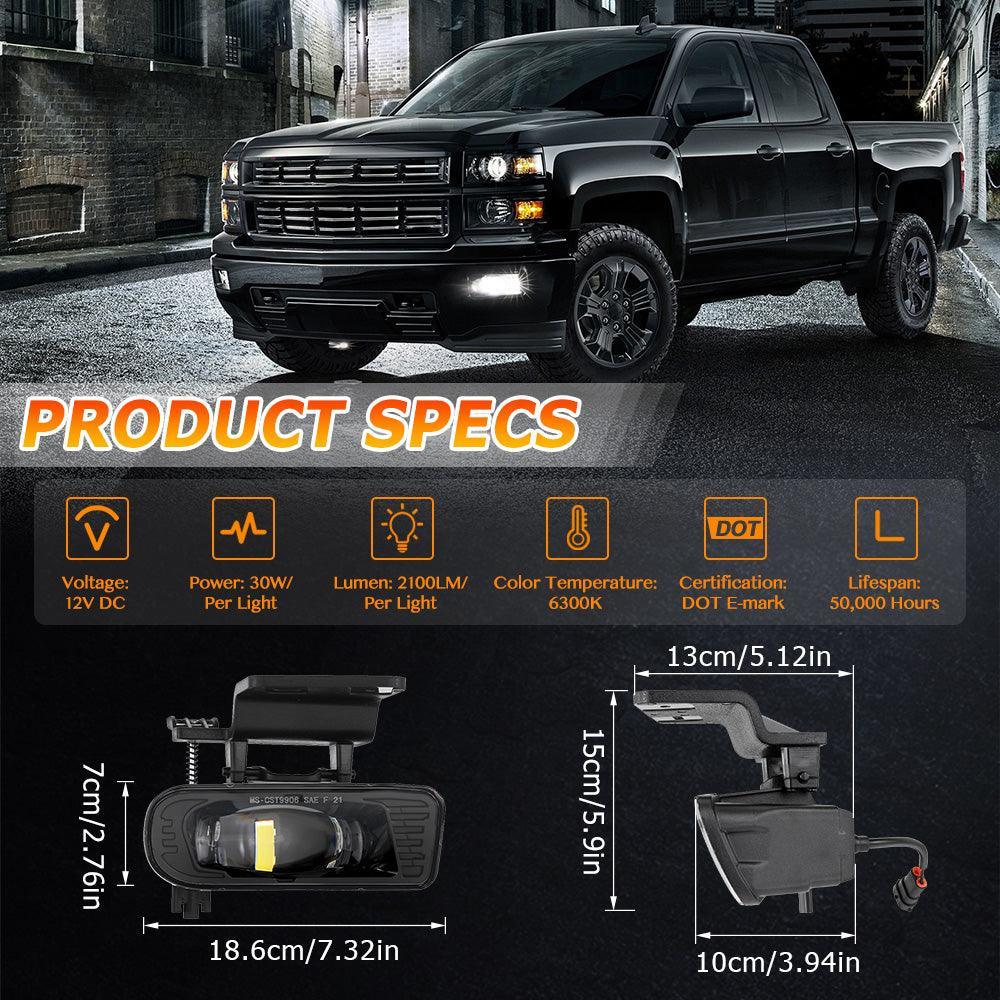 (2pcs/set) 60W DOT Approved LED Fog Lights fit for Chevrolet Silverado 1500/2500 1999 2000 2001 2002, 1500HD/2500HD/3500 2001 2002 - Image 3