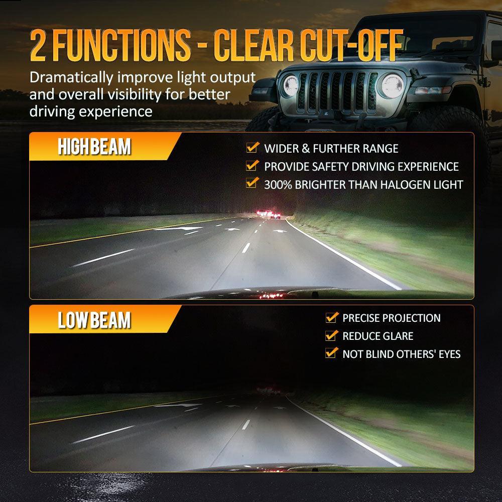 (2pcs/set) 7 Inch 90W DOT Approved LED Headlights with Halo Ring DRL & High Low Beam for Jeep Wrangler JK TJ LJ CJ - Image 5