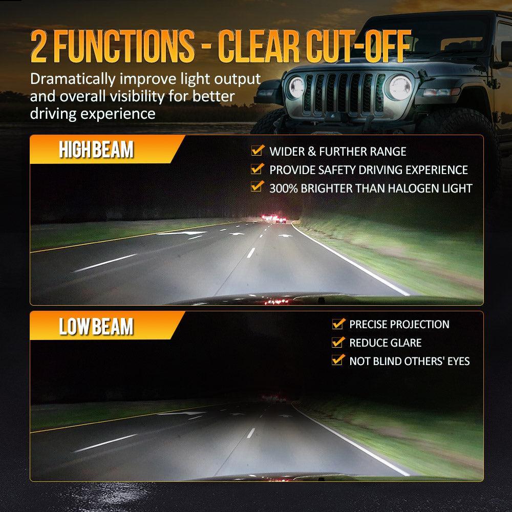 (2pcs/set) 9 Inch 120W DOT Approved LED Headlights with Halo Ring DRL & High Low Beam for 2018-2021 Jeep JL JLU Gladiator JT - Image 4