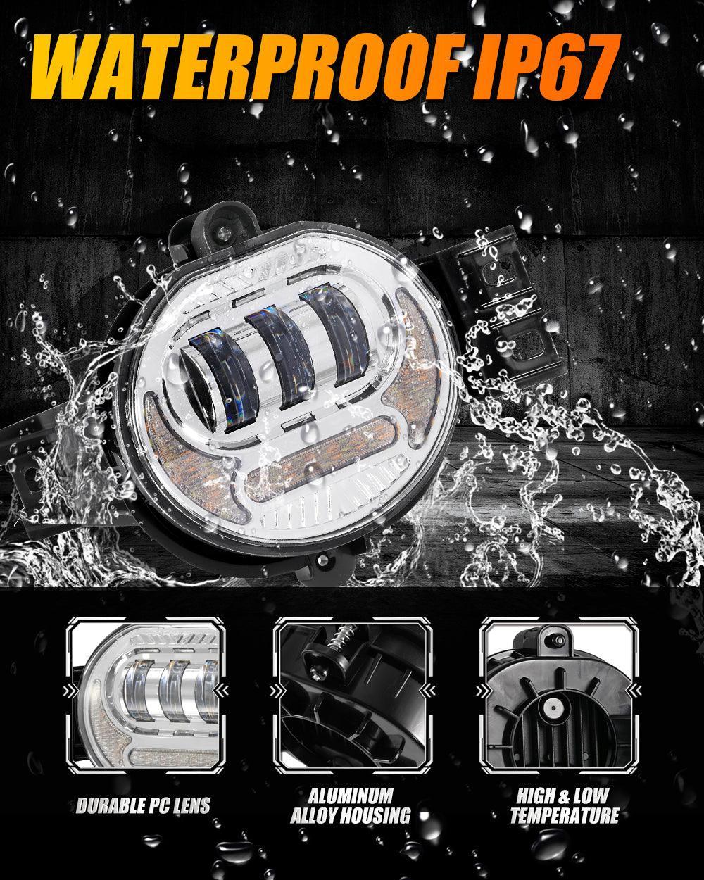 (2pcs/set) LED Fog Light Assembly w/ DRL+ Turn Signal Light for Dodge Ram 1500 2002-2008, Dodge Ram 2500/3500 2003-2009(Chrome) - Image 8