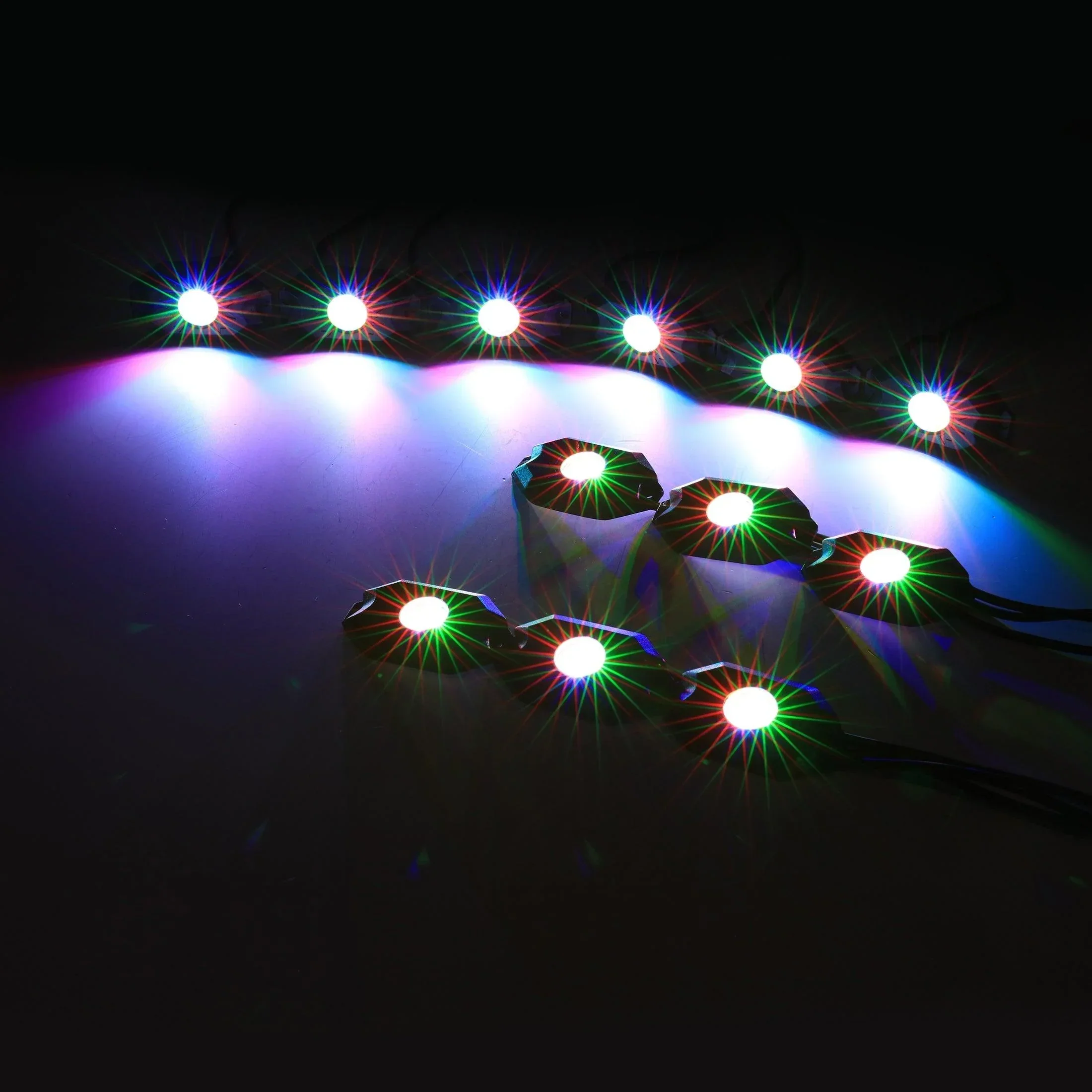 RGB LED Rock Light Set with Bluetooth Controller for GMC Sierra AT4 GMC Sierra 1500/2500/3500 - Image 12