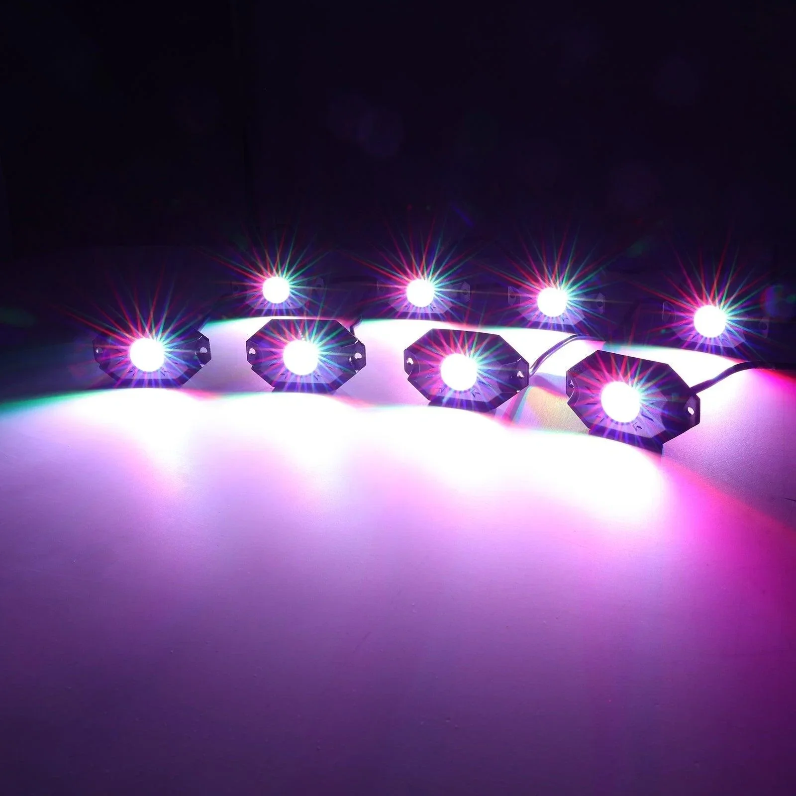 RGB LED Rock Light Set with Bluetooth Controller for GMC Sierra AT4 GMC Sierra 1500/2500/3500 - Image 14