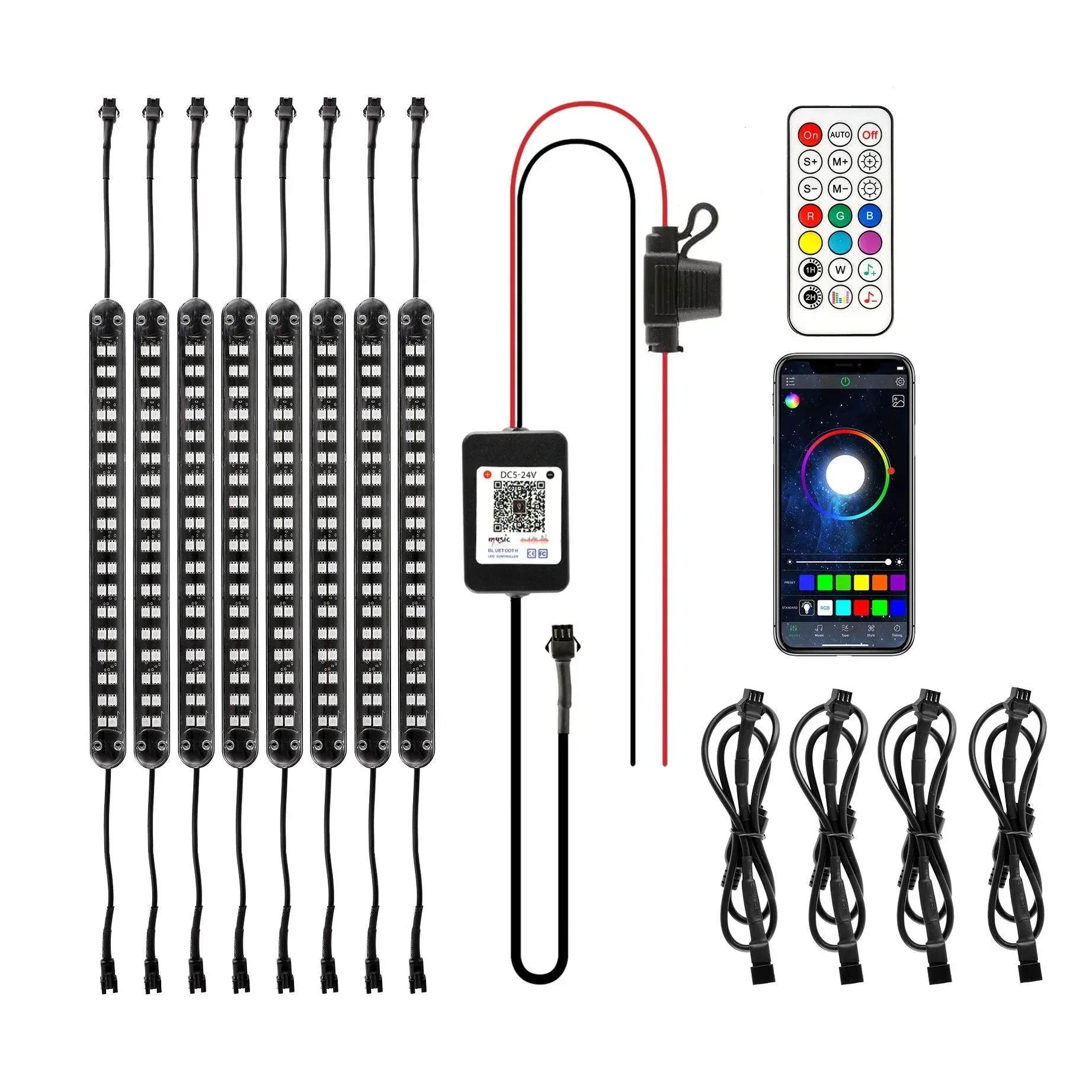 Magic Dream Color RGB Underglow Lights LED Strip Lights Kit with Bluetooth APP & Wireless Remote Control with Brake Light Function for ATV UTV - Image 12