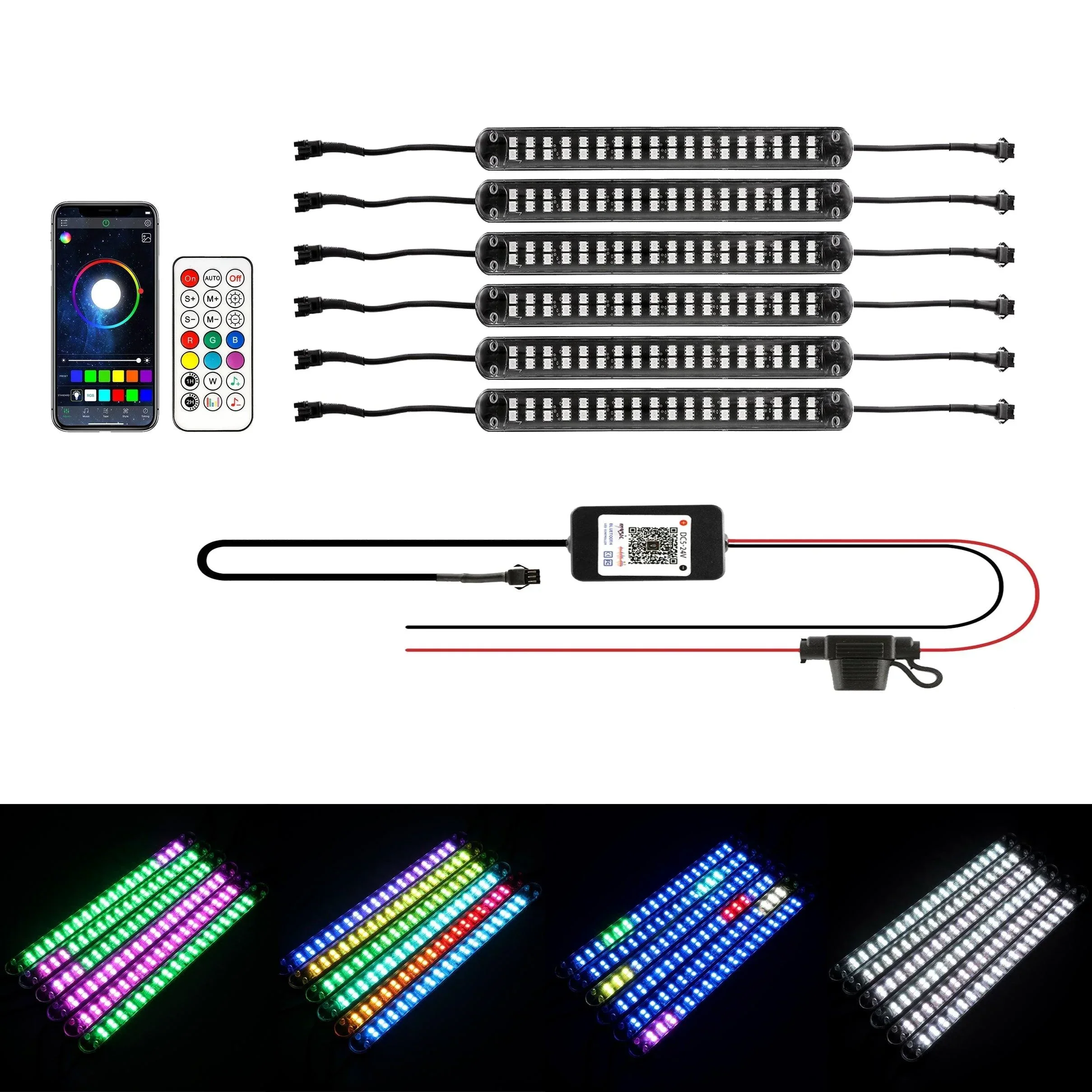 Magic Dream Color RGB Underglow Lights LED Strip Lights Kit with Bluetooth APP & Wireless Remote Control with Brake Light Function for ATV UTV - Image 32
