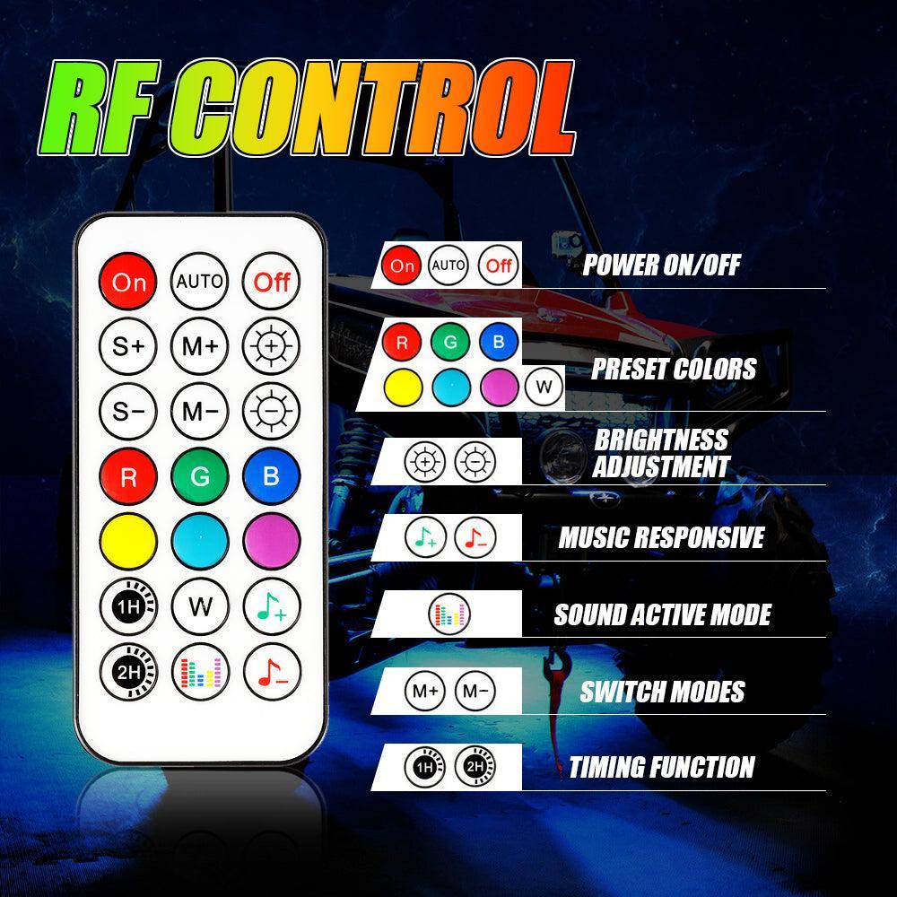Magic Dream Color RGB Underglow Lights LED Strip Lights Kit with Bluetooth APP & Wireless Remote Control with Brake Light Function for ATV UTV - Image 6