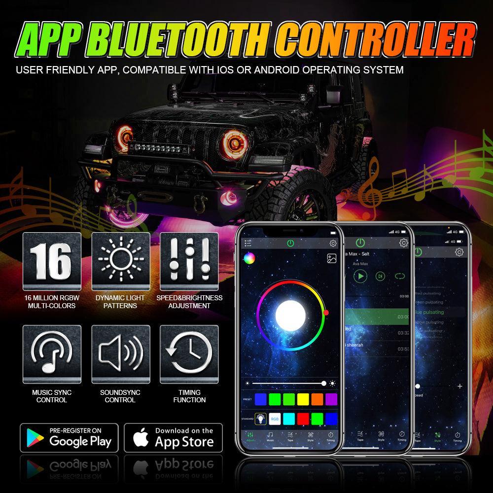 Magic Dream Color RGB Underglow Lights LED Strip Lights Kit with Bluetooth APP & Wireless Remote Control with Brake Light Function for ATV UTV - Image 7