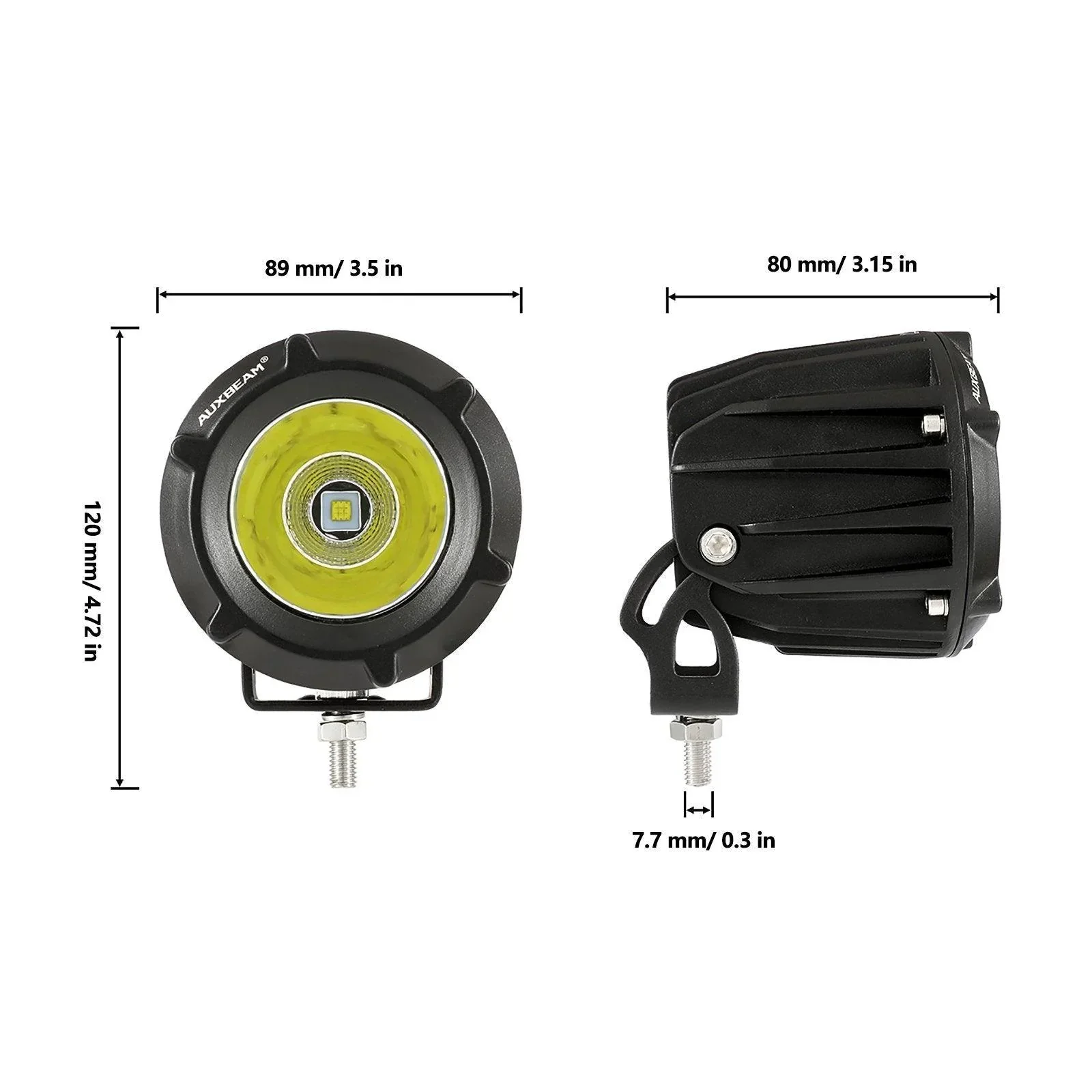 3.5 Inch 50W Round/Square LED Driving Lights Combo White/Yellow with wiring harness for 2000 FORD F250 - Image 15