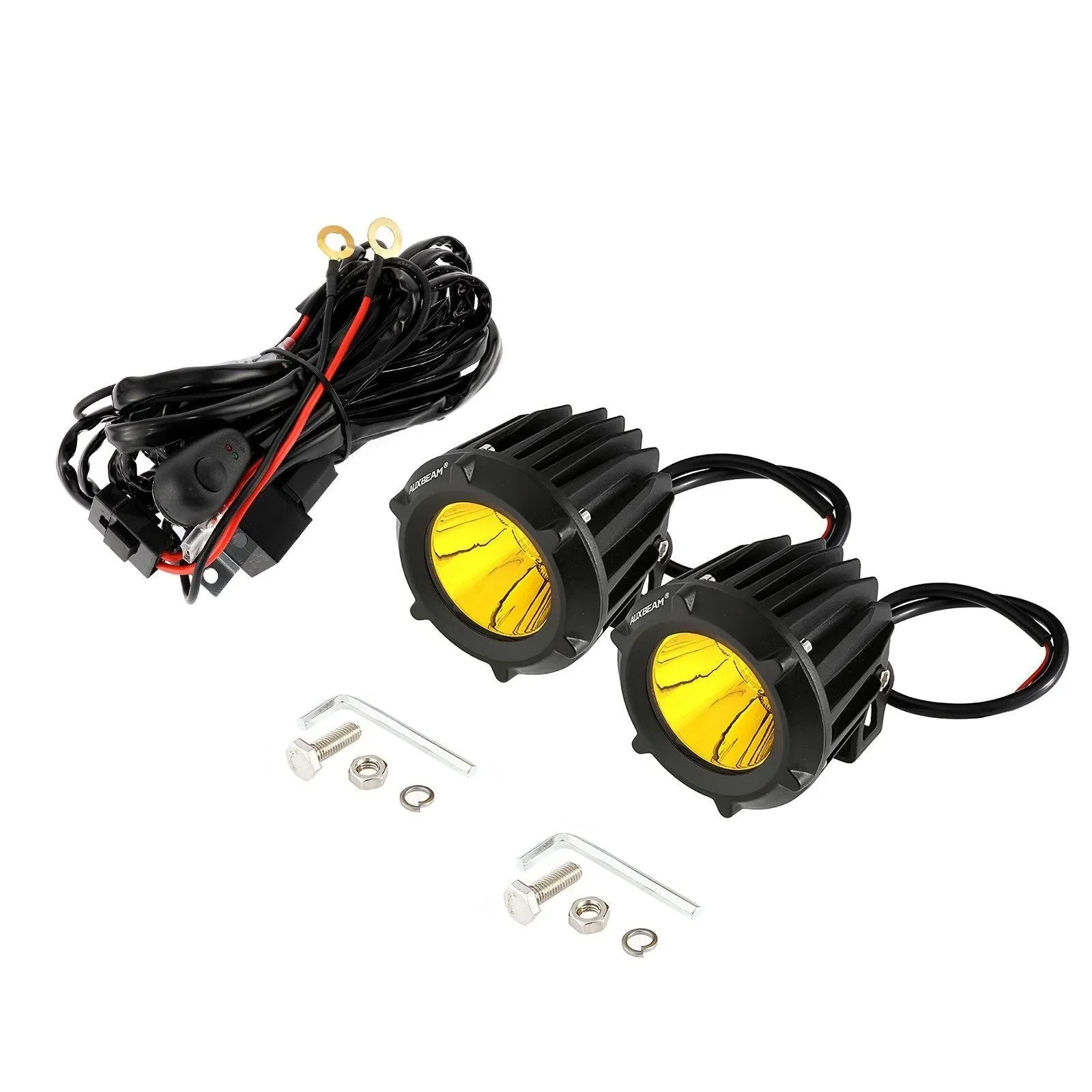 3.5 Inch 50W Round/Square LED Driving Lights Combo White/Yellow with wiring harness for 2000 FORD F250 - Image 18