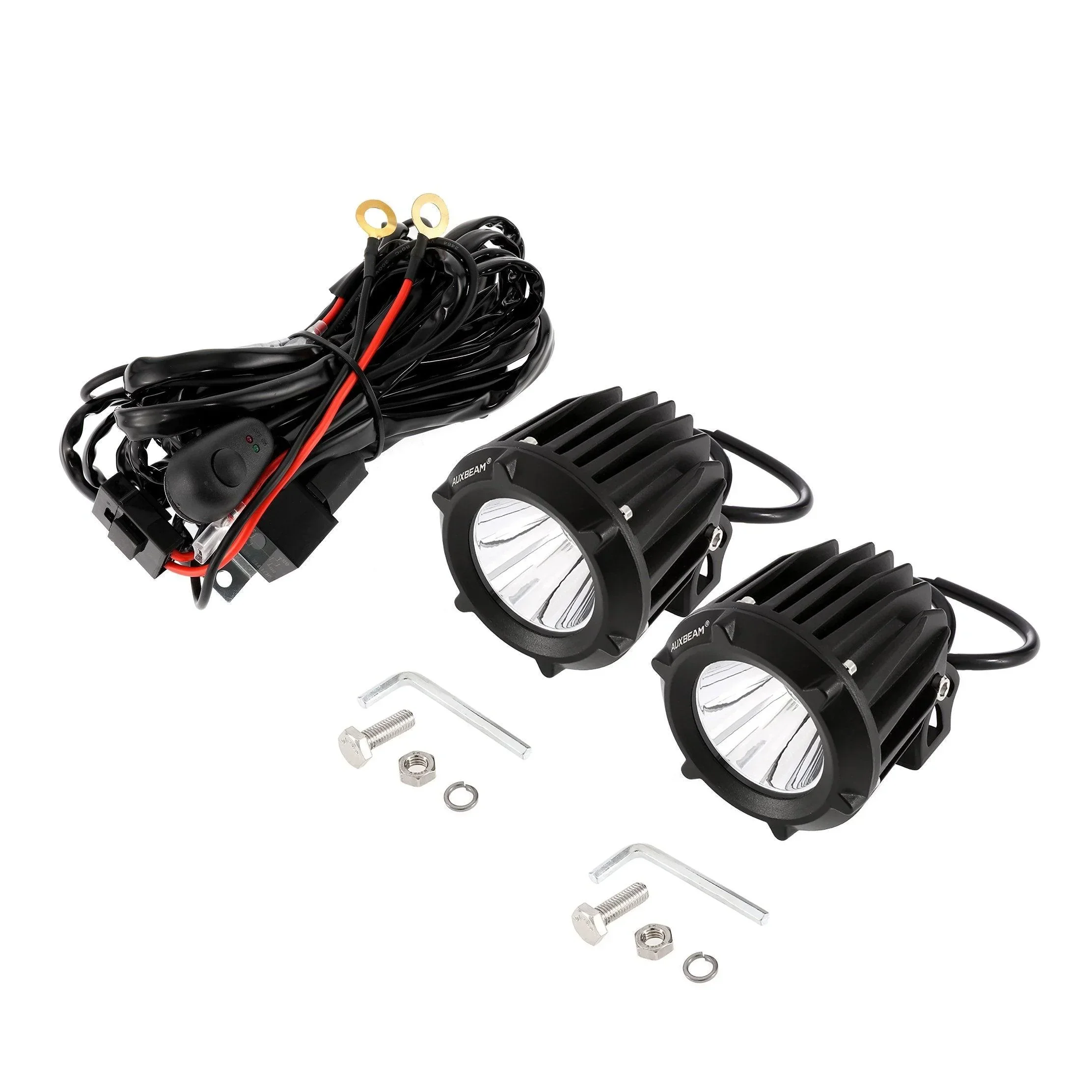 3.5 Inch 50W Round/Square LED Driving Lights Combo White/Yellow with wiring harness for 2000 FORD F250 - Image 19