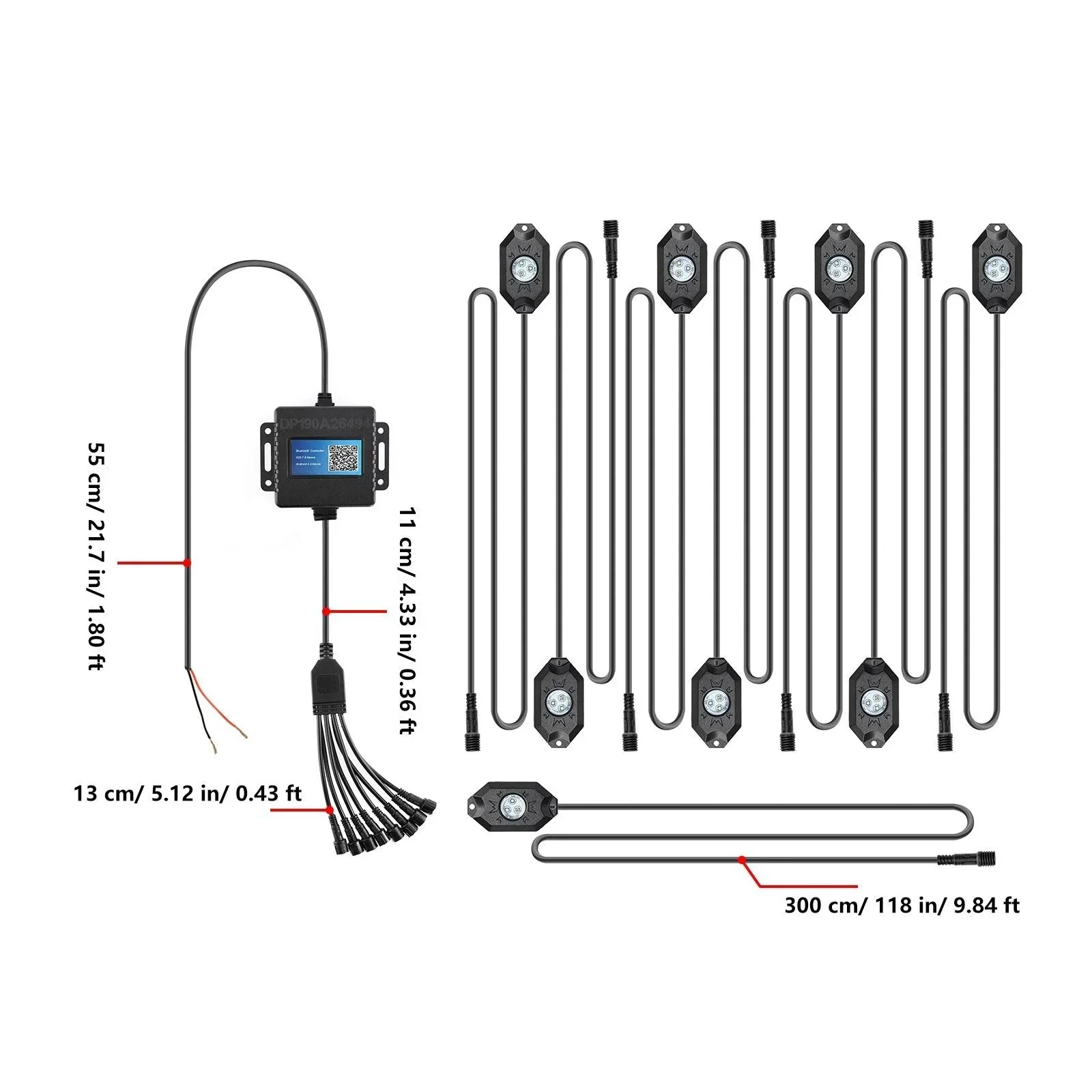 (4Pcs/8Pcs/12Pcs Set) RGB LED Rock Light Set with Bluetooth Controller - Image 14