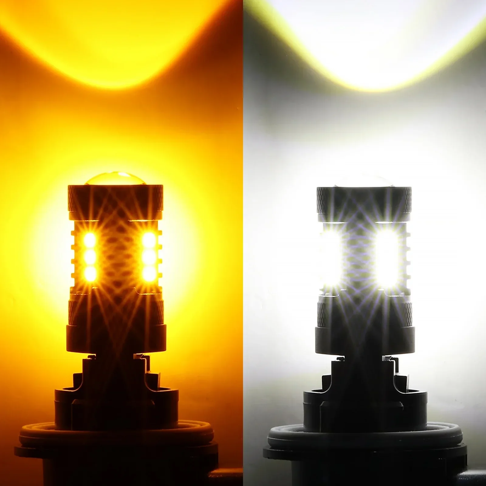 (2pcs/set) White&Amber Switchback Bake/Reverse/Tail Light LED Bulbs with Canbus-Decode - Image 11