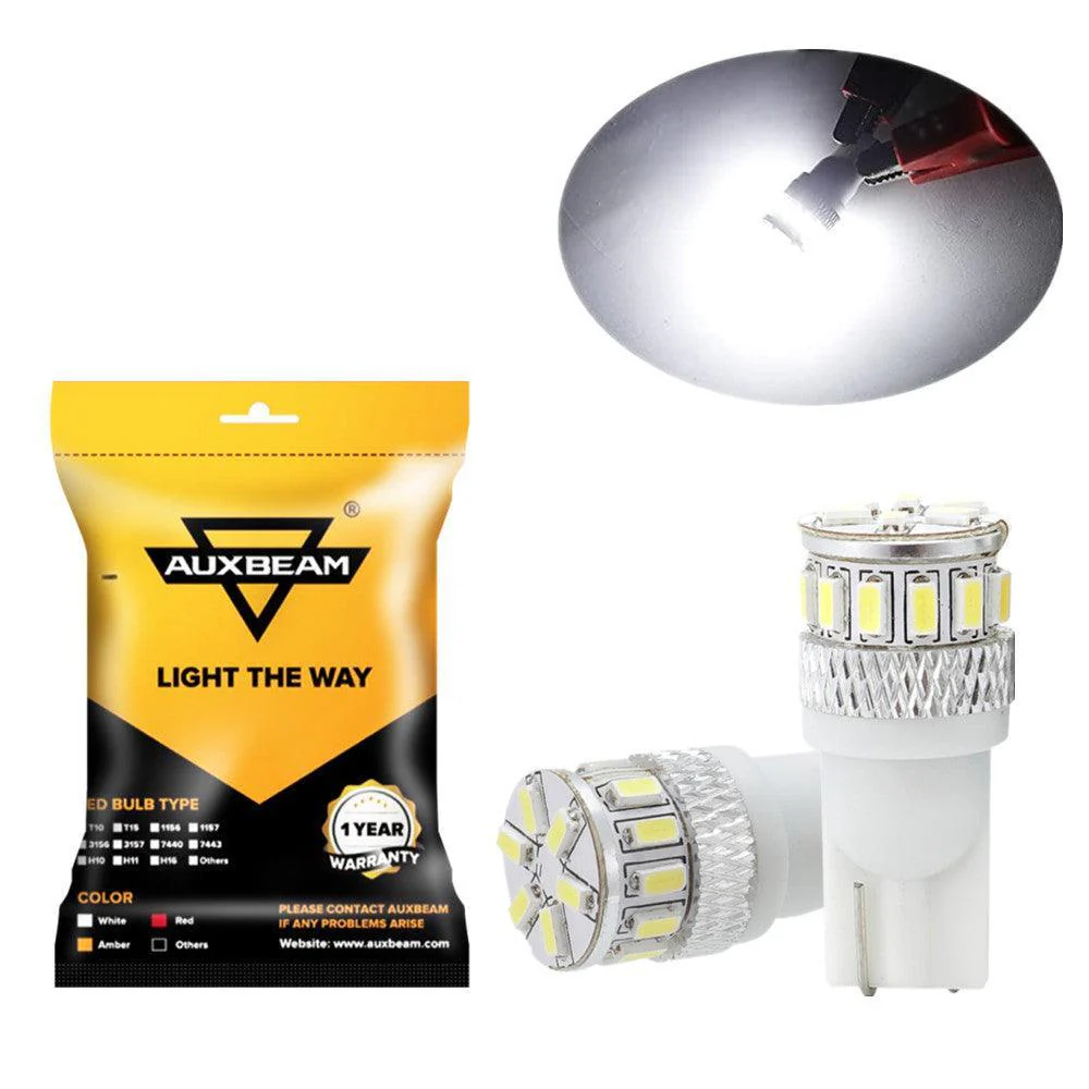 168 2825 W5W T10 LED License Plate/Side Marker/Interior Light Bulbs 4W 300% High Brightness CAN-Bus Error Free 6500K White | 2 Bulbs - Image 9