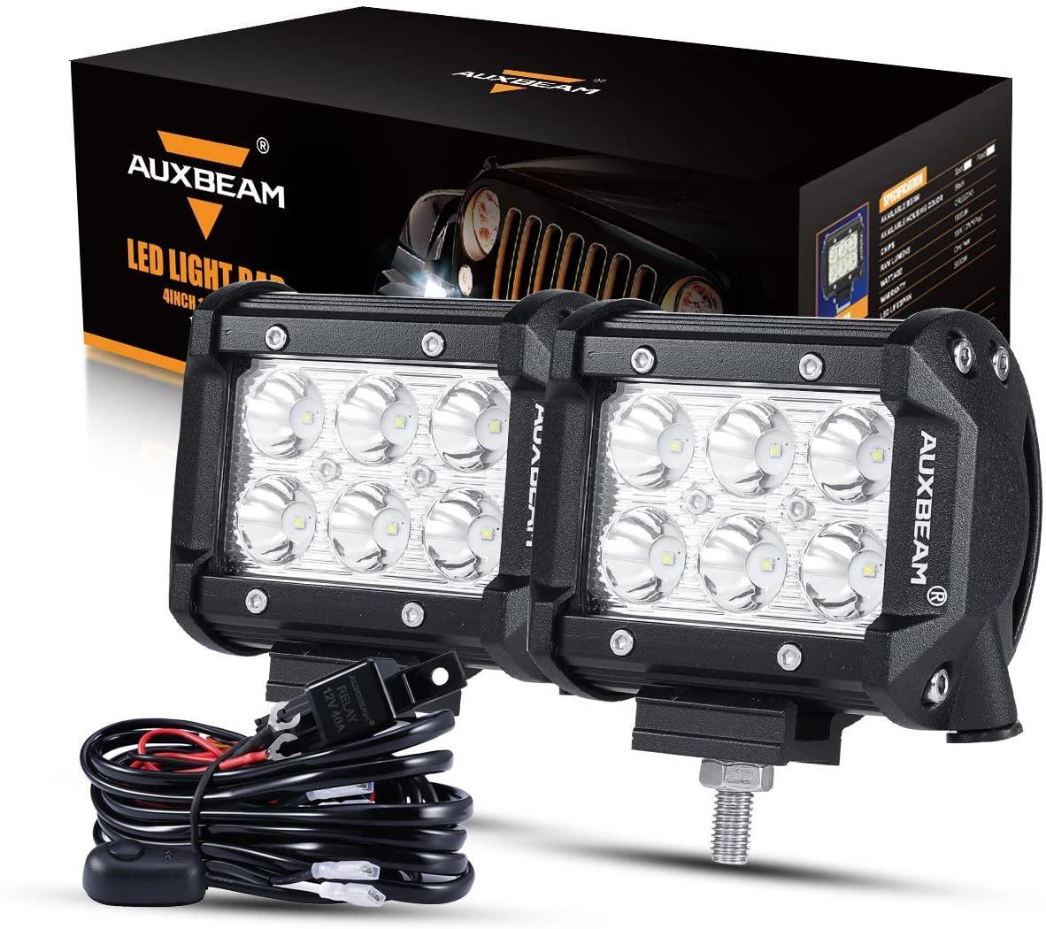 4 inch Classic-SM Series Dual Row LED PODS White Flood Beam with Wiring Harness for SUV ATV UTV Trucks Pickup Boat - Image 7