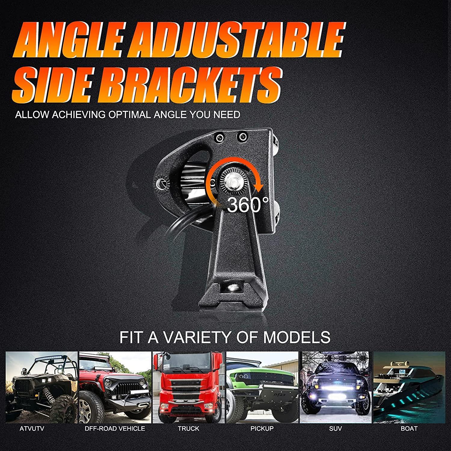 5D Series 22 Inch/32 Inch/42 Inch/50 Inch/52 Inch Combo Beam Straight/Curved Double Row LED Light Bar - Image 7