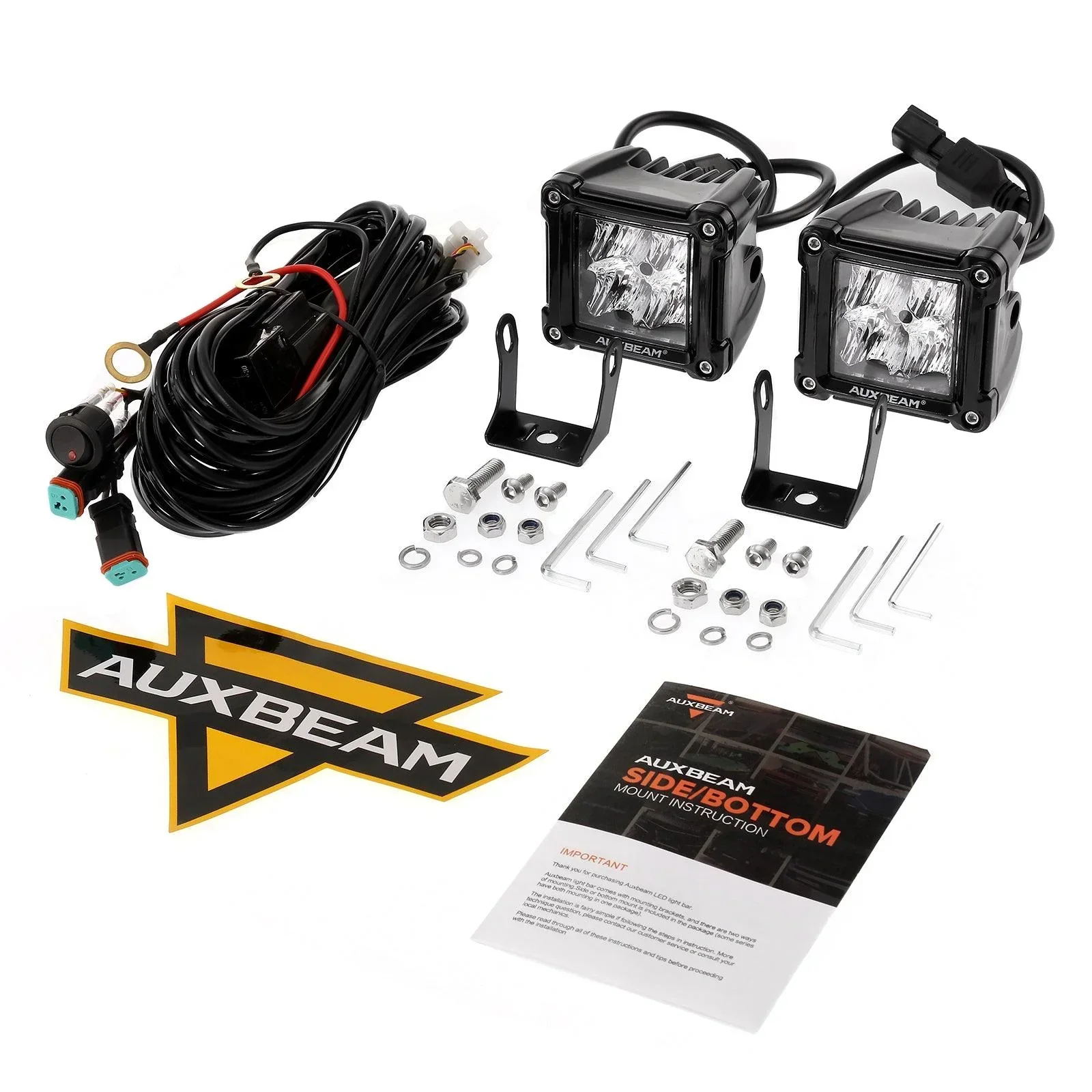 3" 40W LED Pods Light Spot/Flood with wiring harness for SUV ATV UTV Trucks Pickup Boat - Image 10