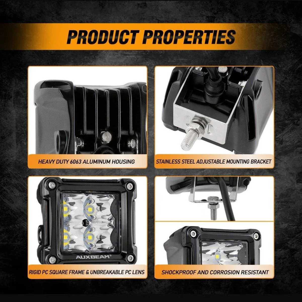 3" 40W LED Pods Light Spot/Flood with wiring harness for SUV ATV UTV Trucks Pickup Boat - Image 4