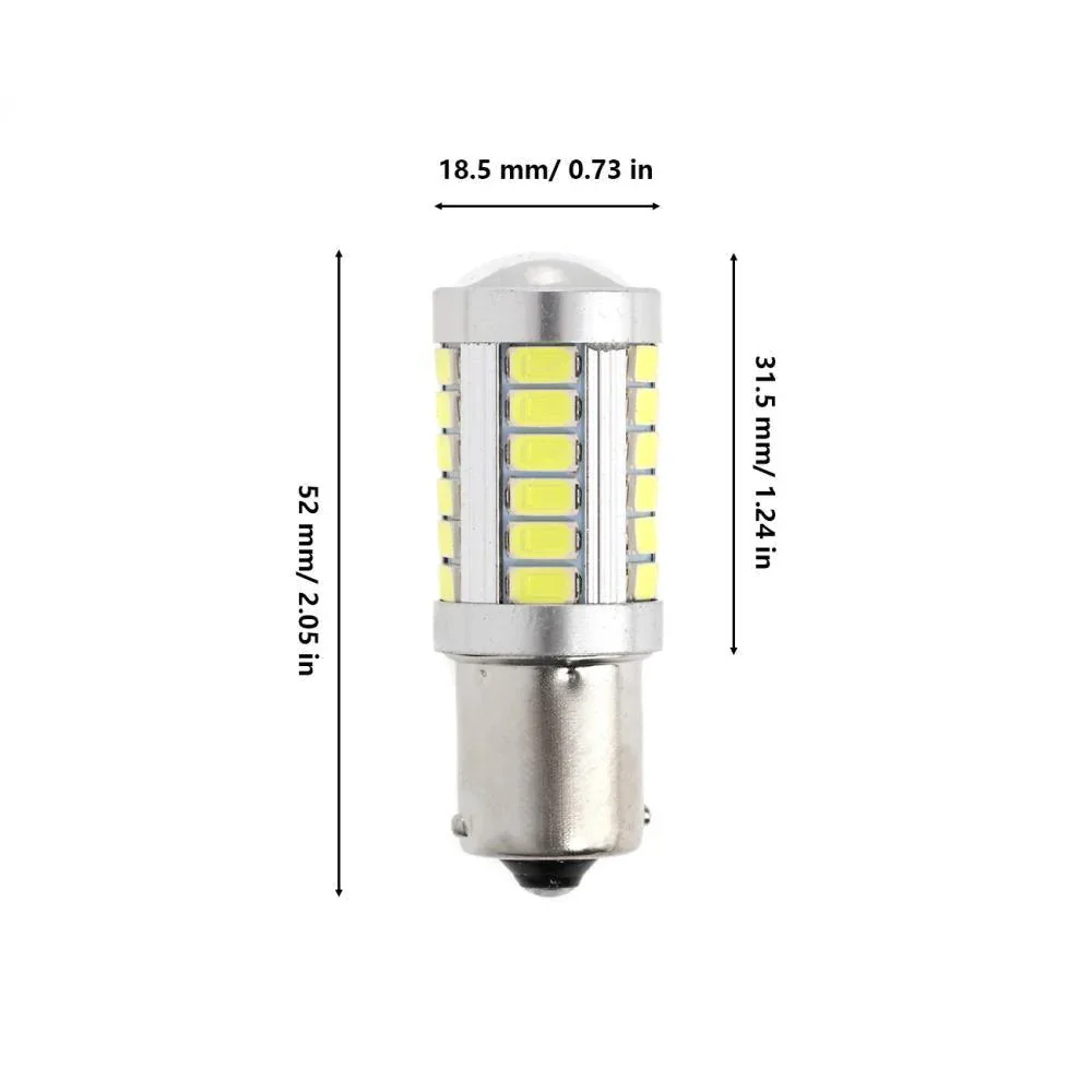 1156 P21W BA15S LED Brake/Reverse/Parking/Tail/Turn Singnal Light Bulbs 50W 8000LM Cool White/Amber/Red 33 Series | 2 Bulbs - Image 13
