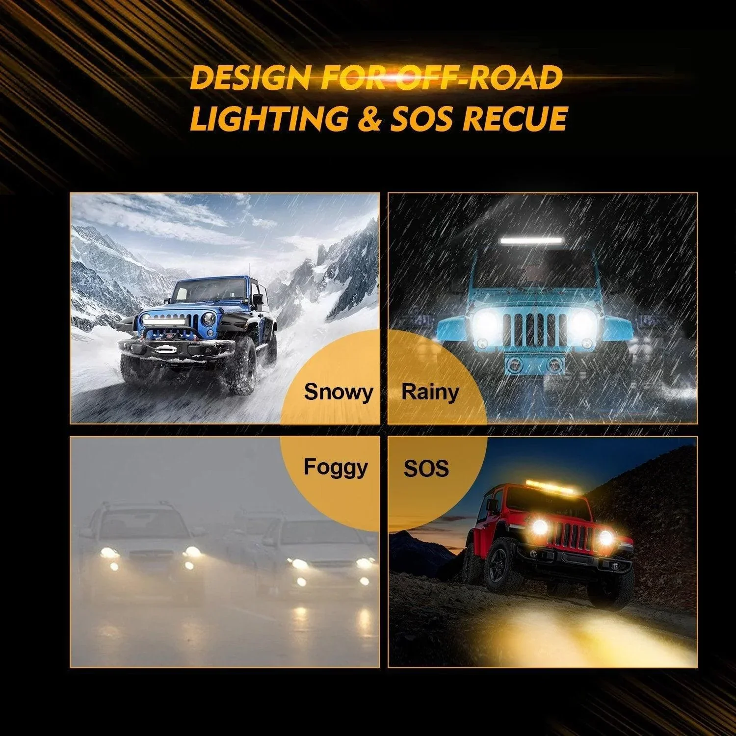 6 Modes Series Amber and White LED Light Bars - Image 14