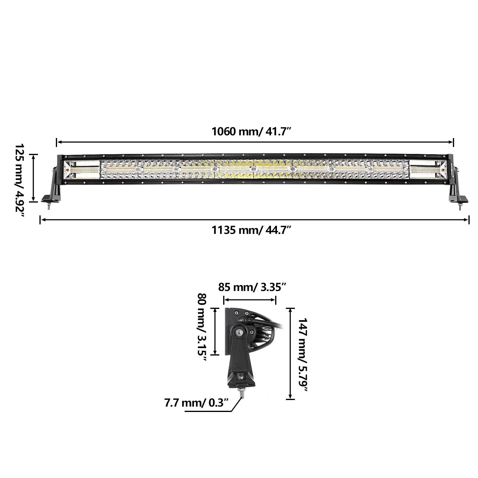 6 Modes Series Amber and White LED Light Bars - Image 19