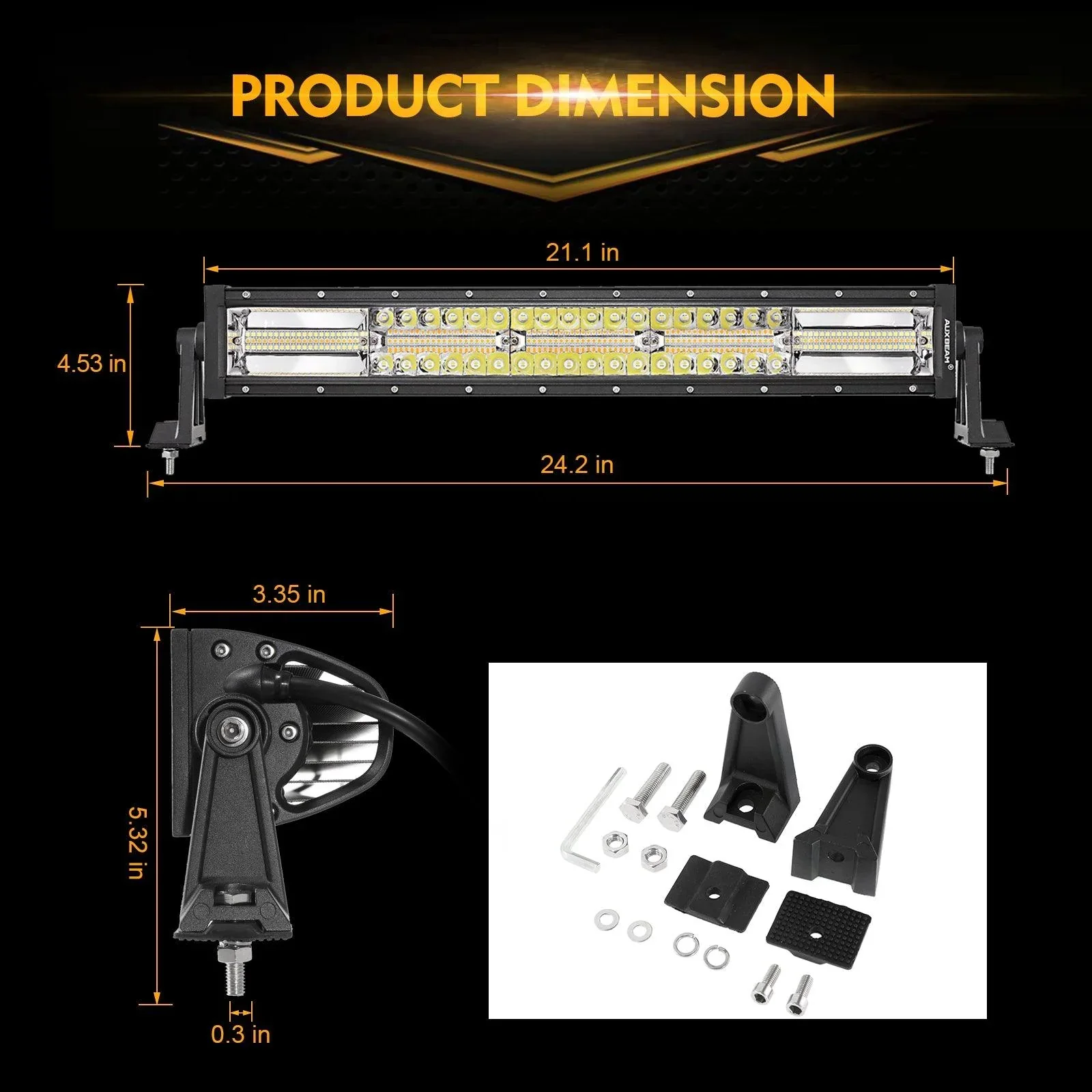 6 Modes Series Amber and White LED Light Bars - Image 8