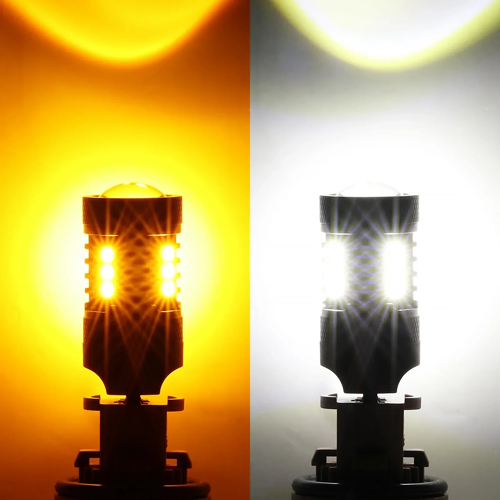 T20 7443 7440 LED Front Turn Signal & DRL Light Bulbs 400% High Brightness Dual Color Switchback White & Amber B1B Series | 2 Bulbs - Image 10