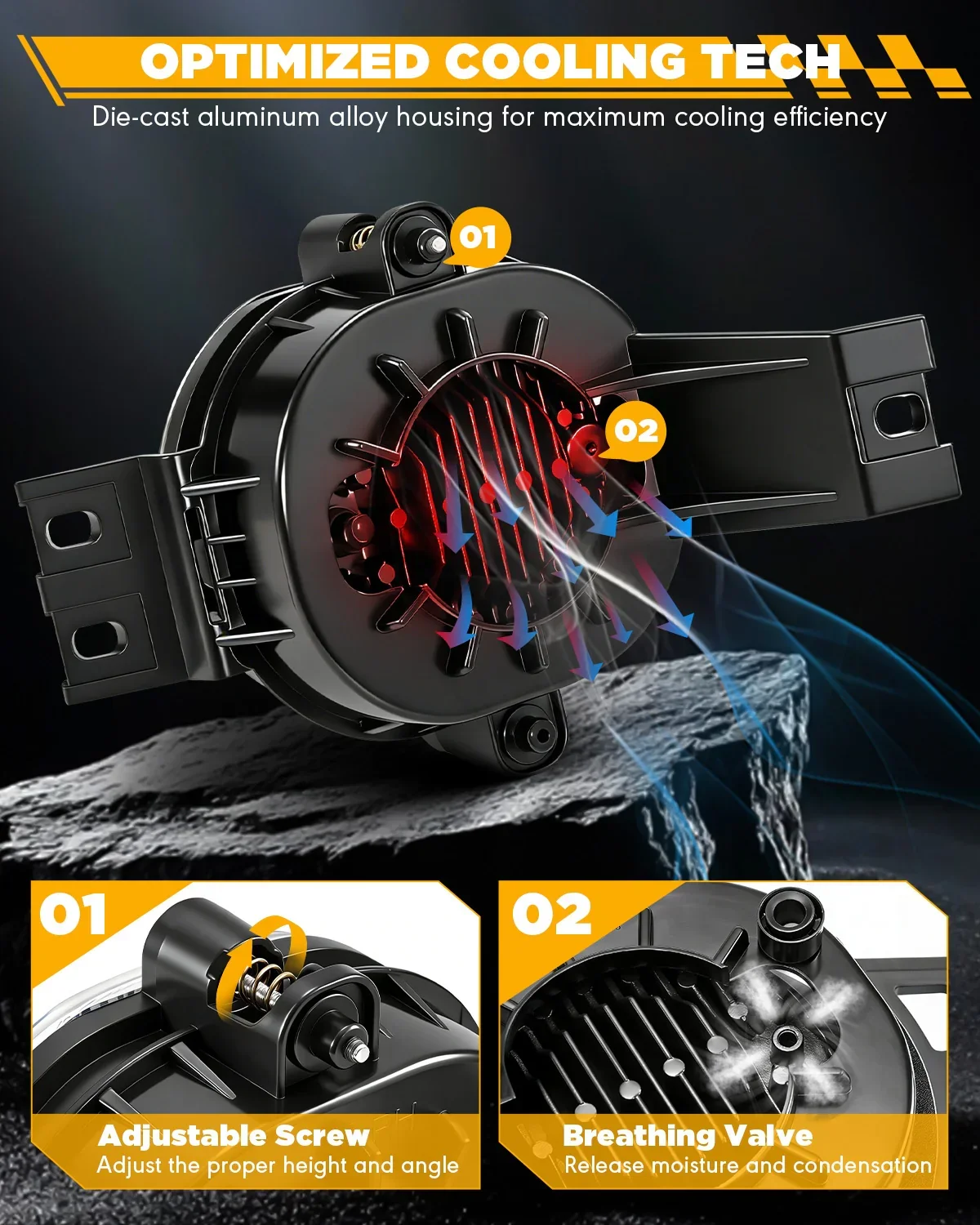 Upgrade 72W LED Fog Lights DOT Approved with DRL for Dodge Ram 1500 2002-2008 /Dodge Ram 2500 3500 2003-2009 /Durango 2004-2006 - Image 4