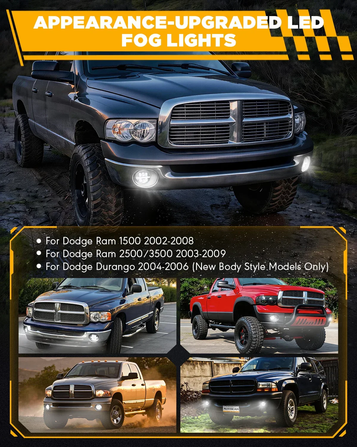Upgrade 72W LED Fog Lights DOT Approved with DRL for Dodge Ram 1500 2002-2008 /Dodge Ram 2500 3500 2003-2009 /Durango 2004-2006 - Image 7